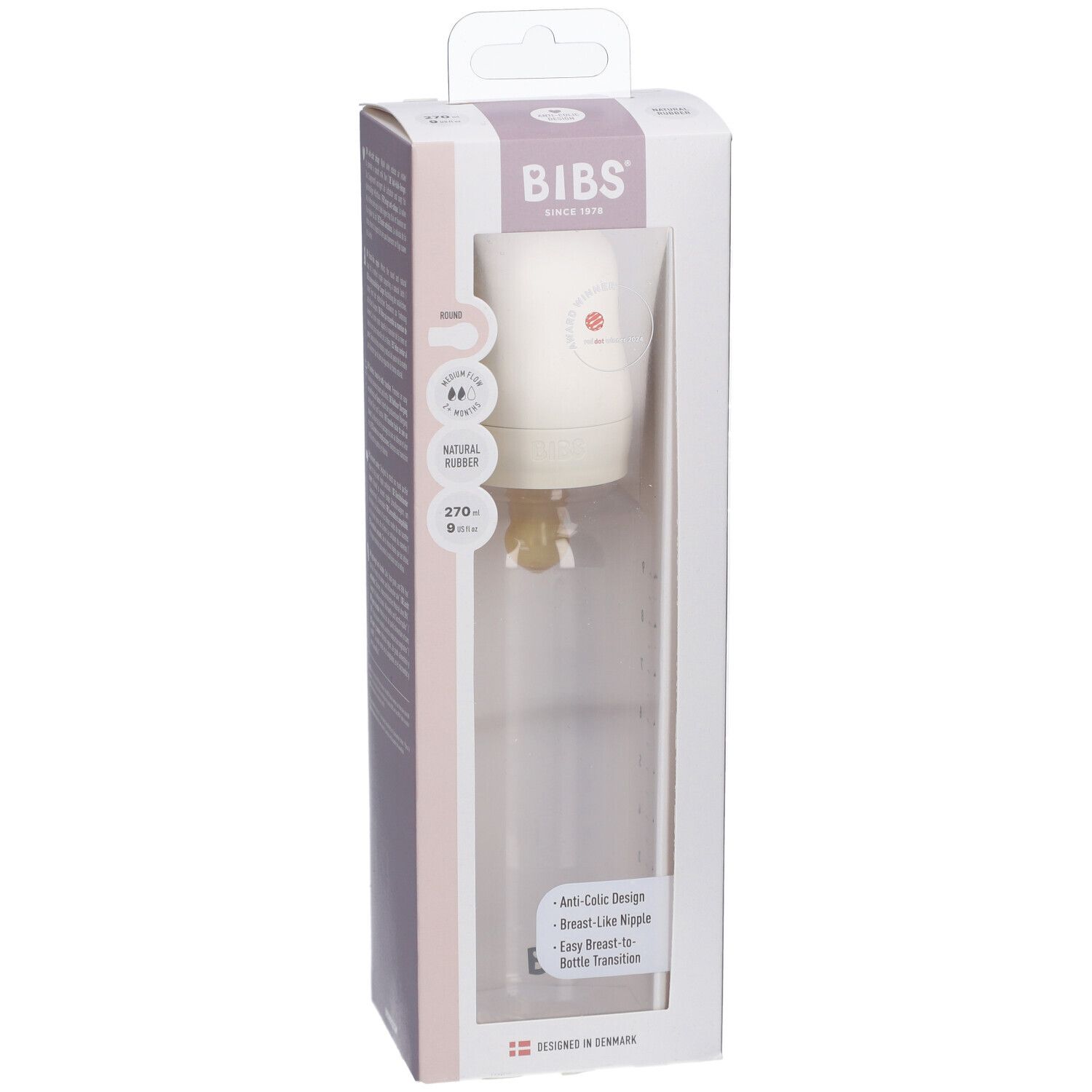 BIBS Baby Glasflasche Komplettset - Elfenbein