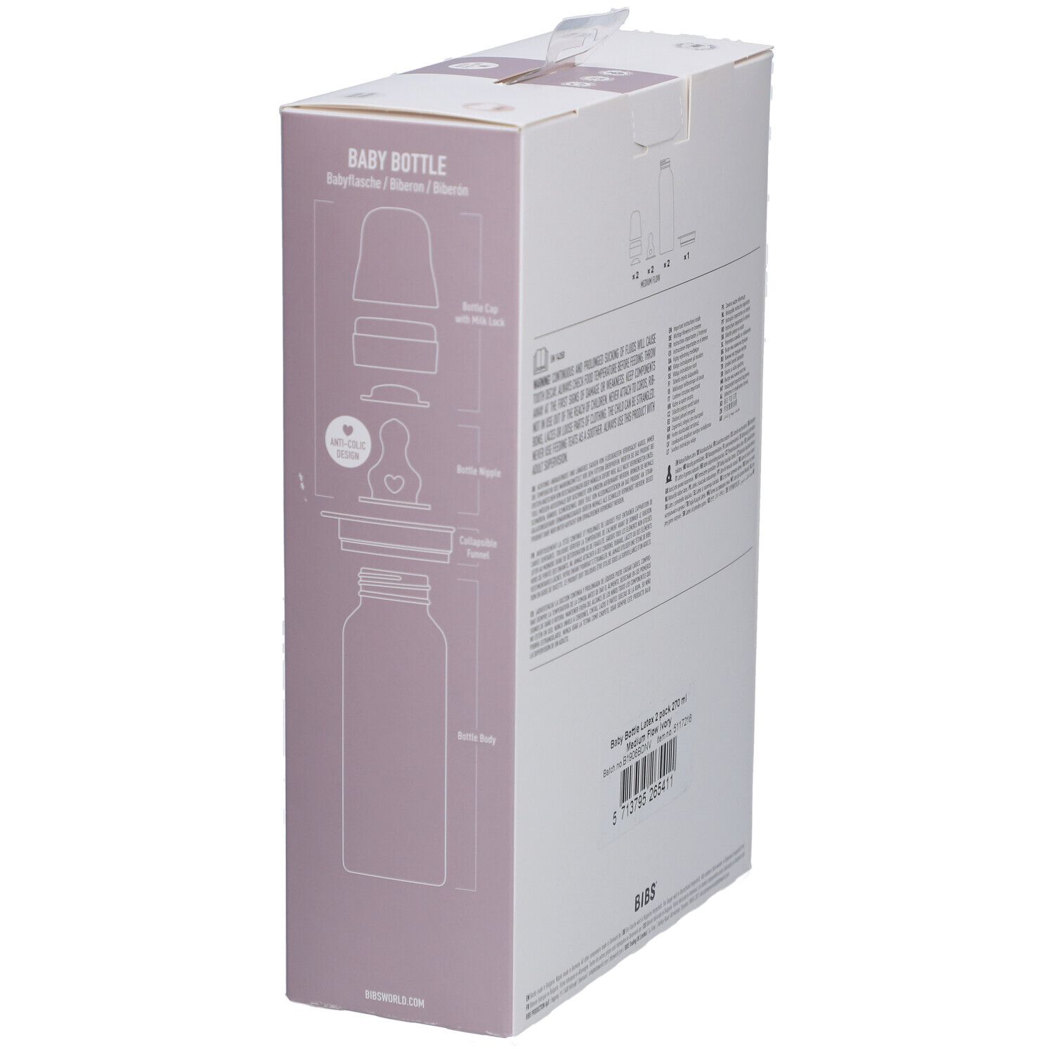 BIBS Baby BPA-freie Flasche Komplettset 2er-Pack Latex - Elfenbein