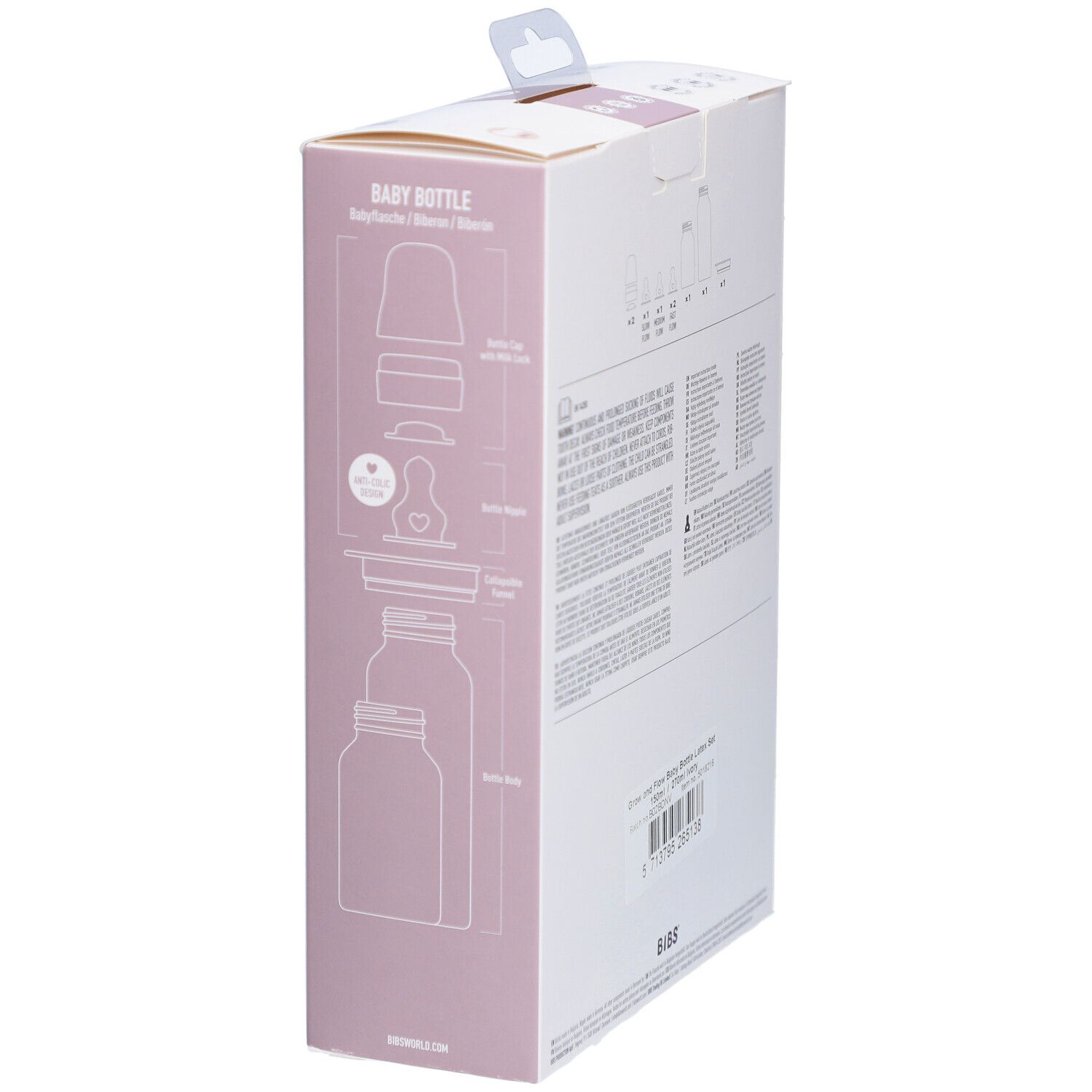 BIBS Baby BPA-freie Flasche Grow and Flow Set Silikon - Elfenbein