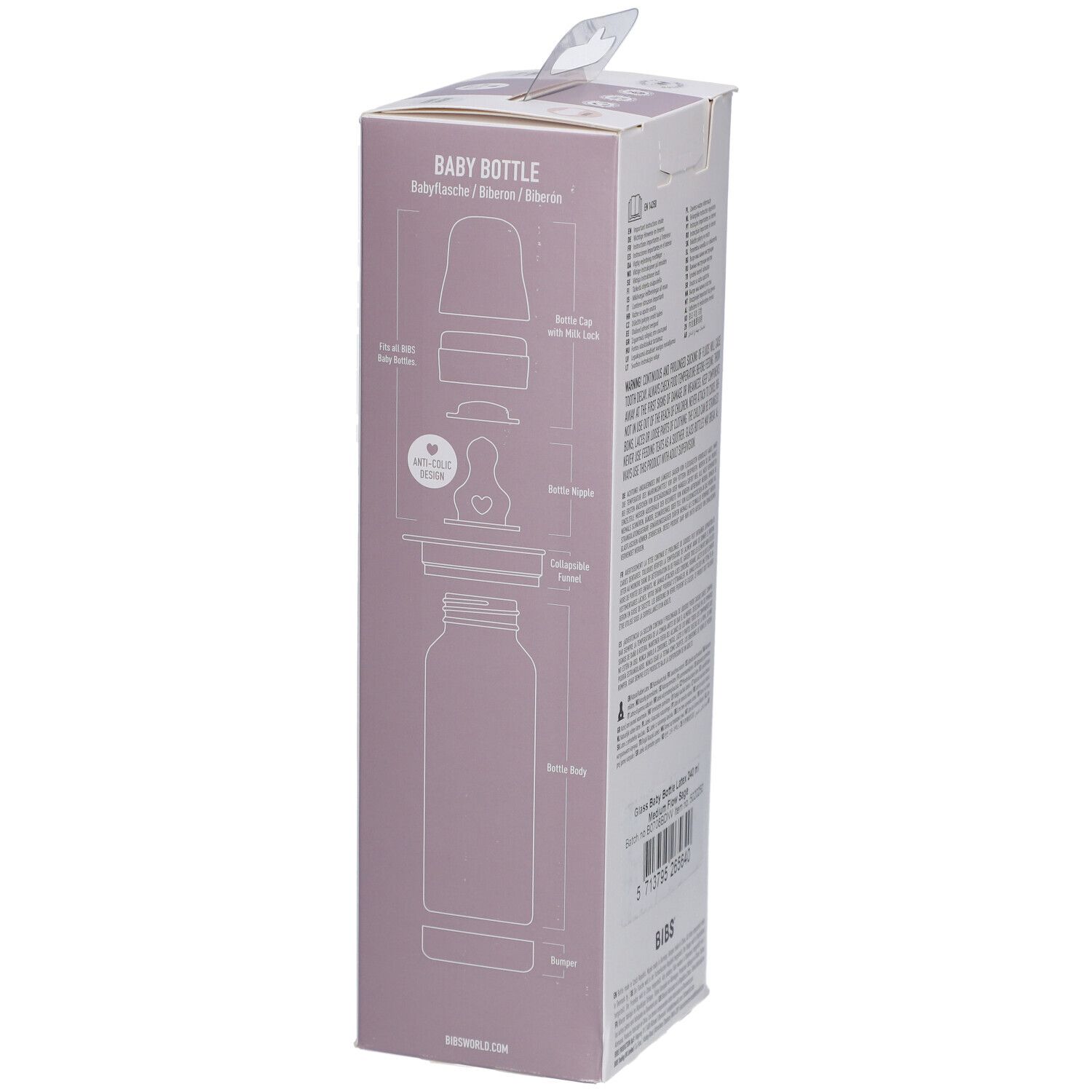 BIBS Babyflasche aus Glas 240 ml Komplettset Sage 2+ Monate