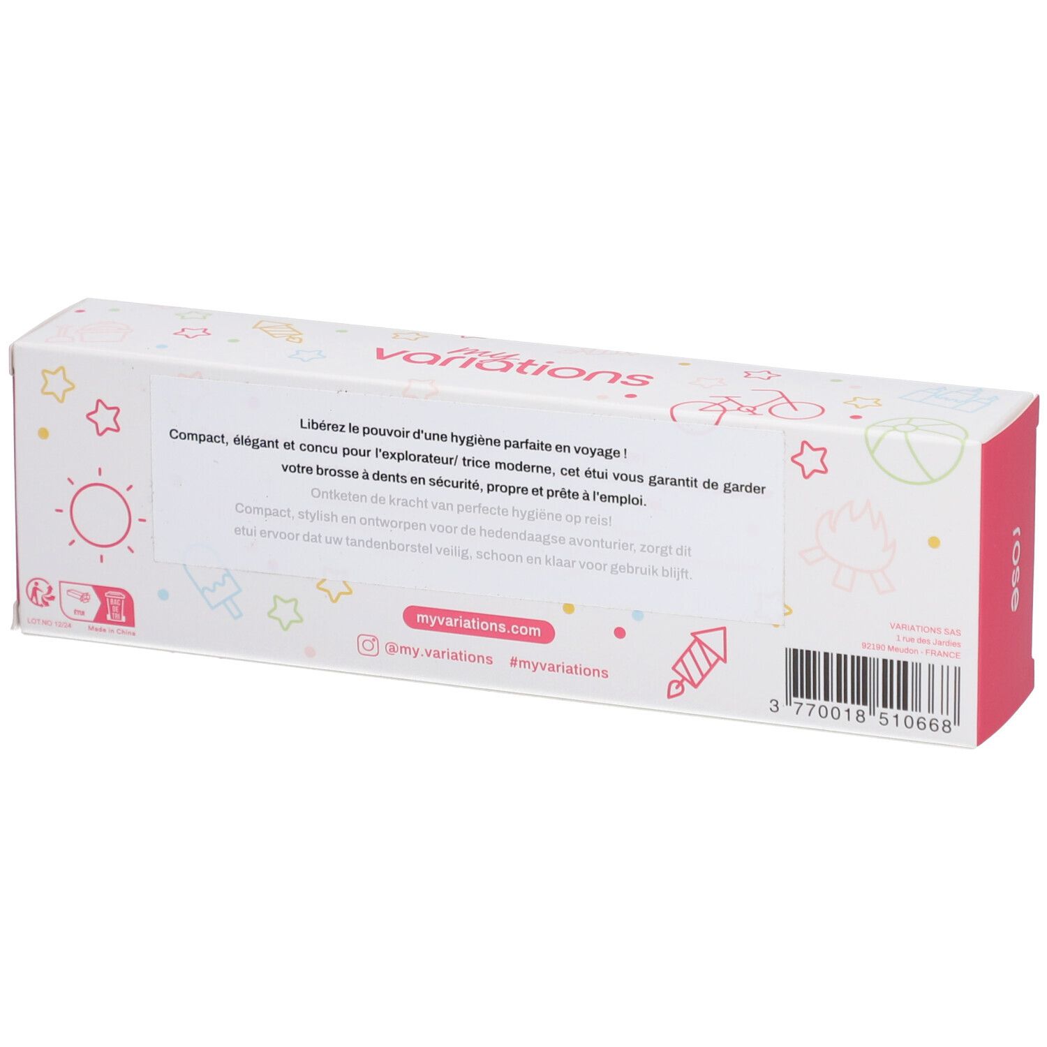 MyVariations Tragetasche für Kinderzahnbürste Rosa
