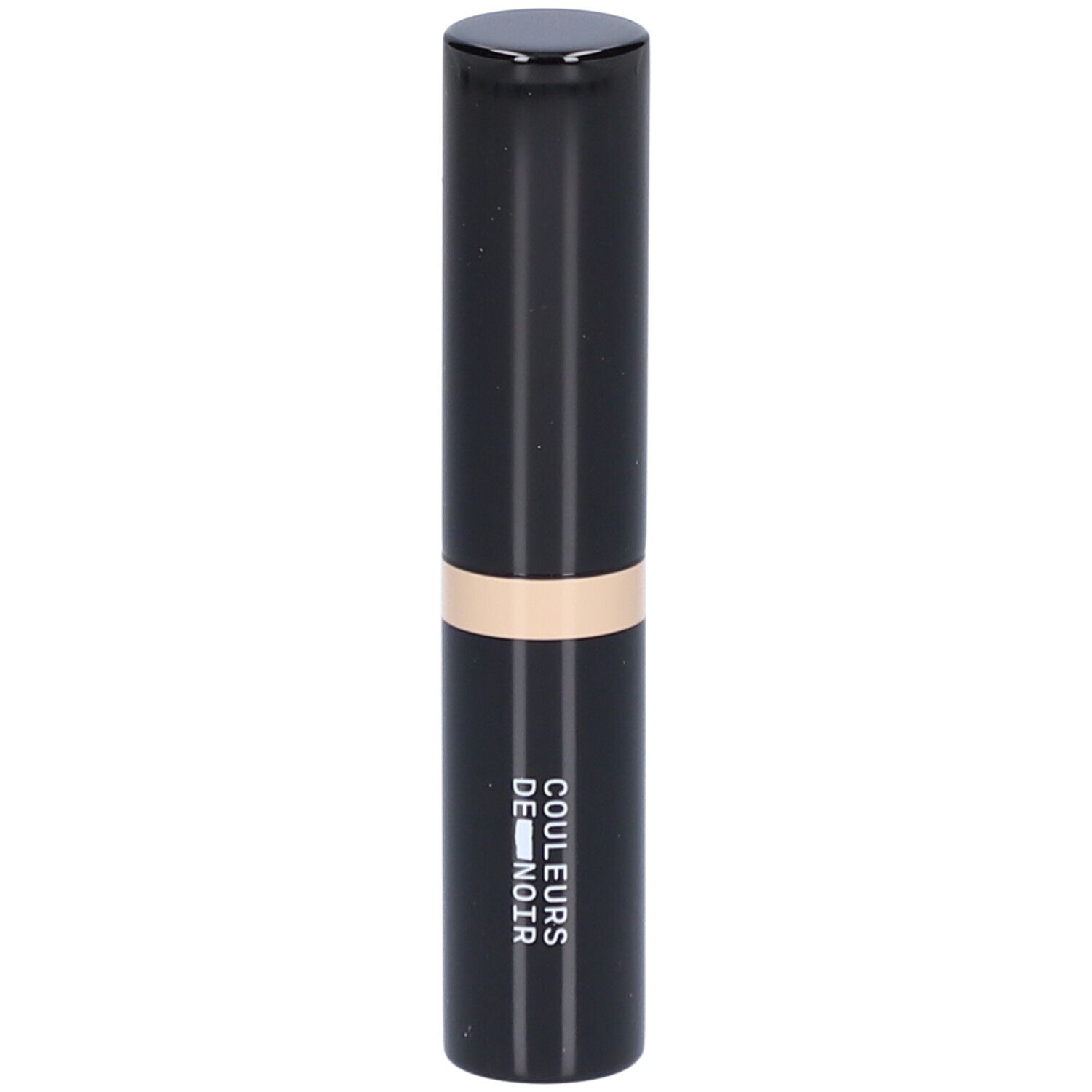 Schwarzer Concealer-Stick mit beigem Band. Aufschrift: COULEURS DE NOIR.