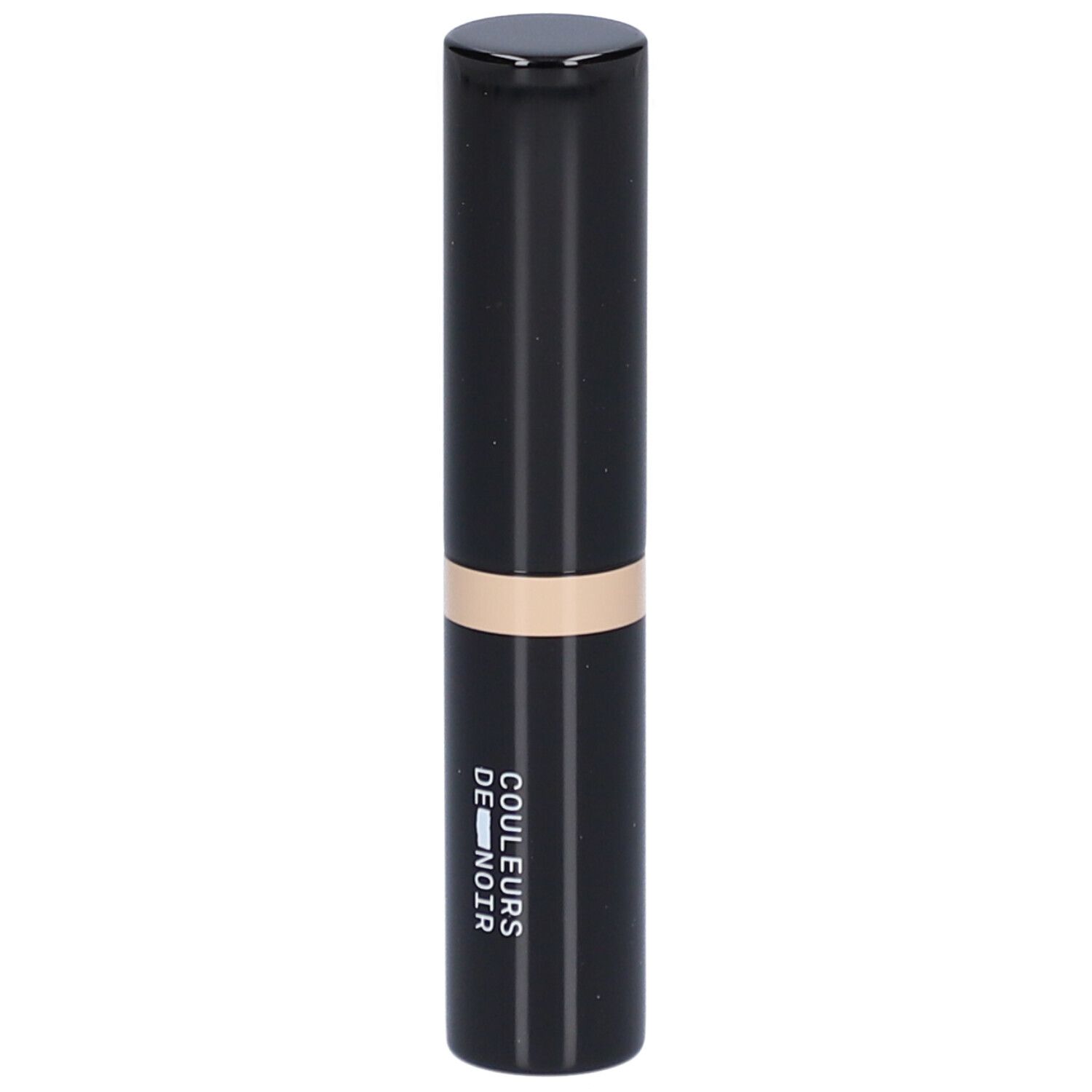 Schwarzer Concealer-Stick mit beigem Band. Aufschrift: COULEURS DE NOIR.