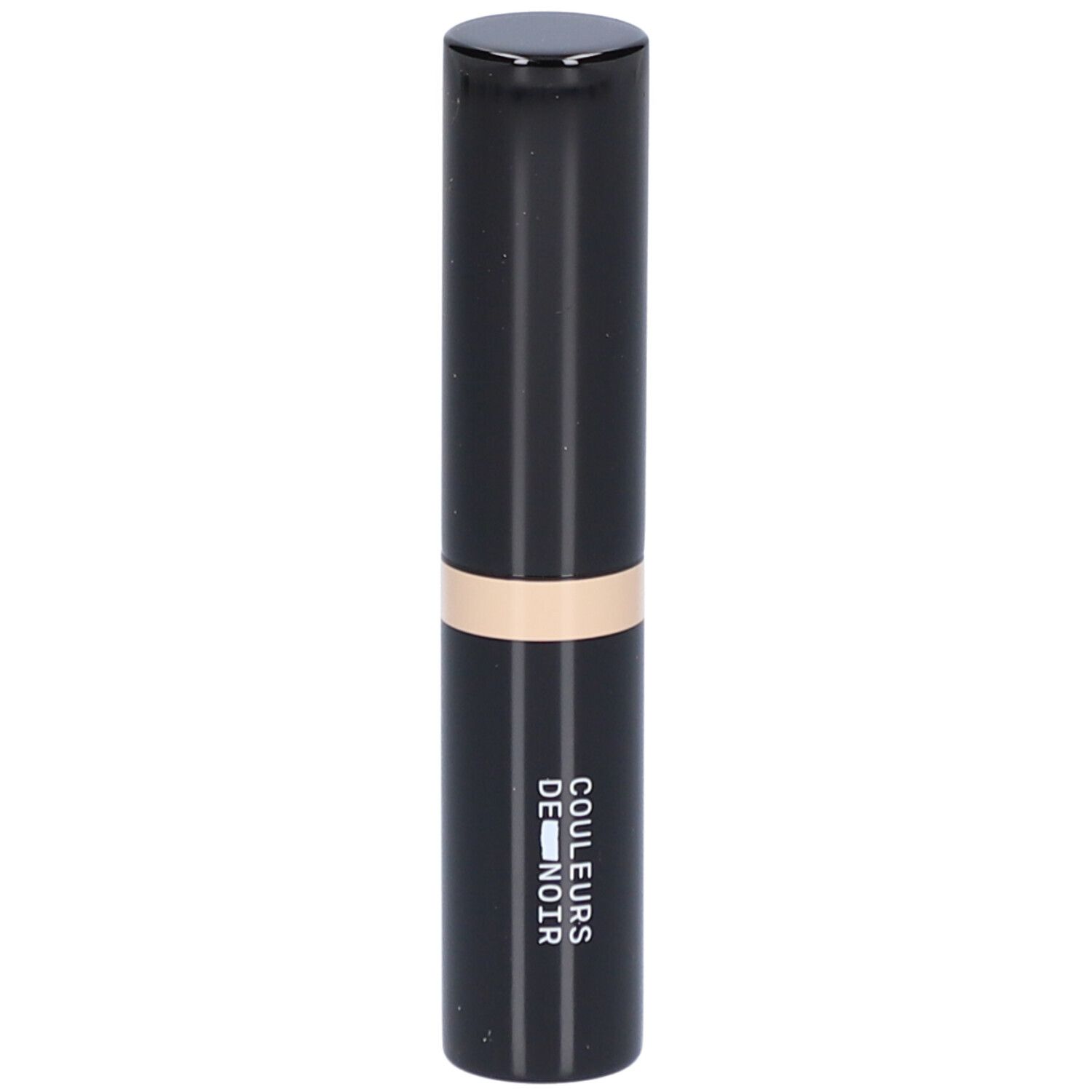 Schwarzer Concealer-Stick mit beigem Band. Aufschrift: COULEURS DE NOIR.