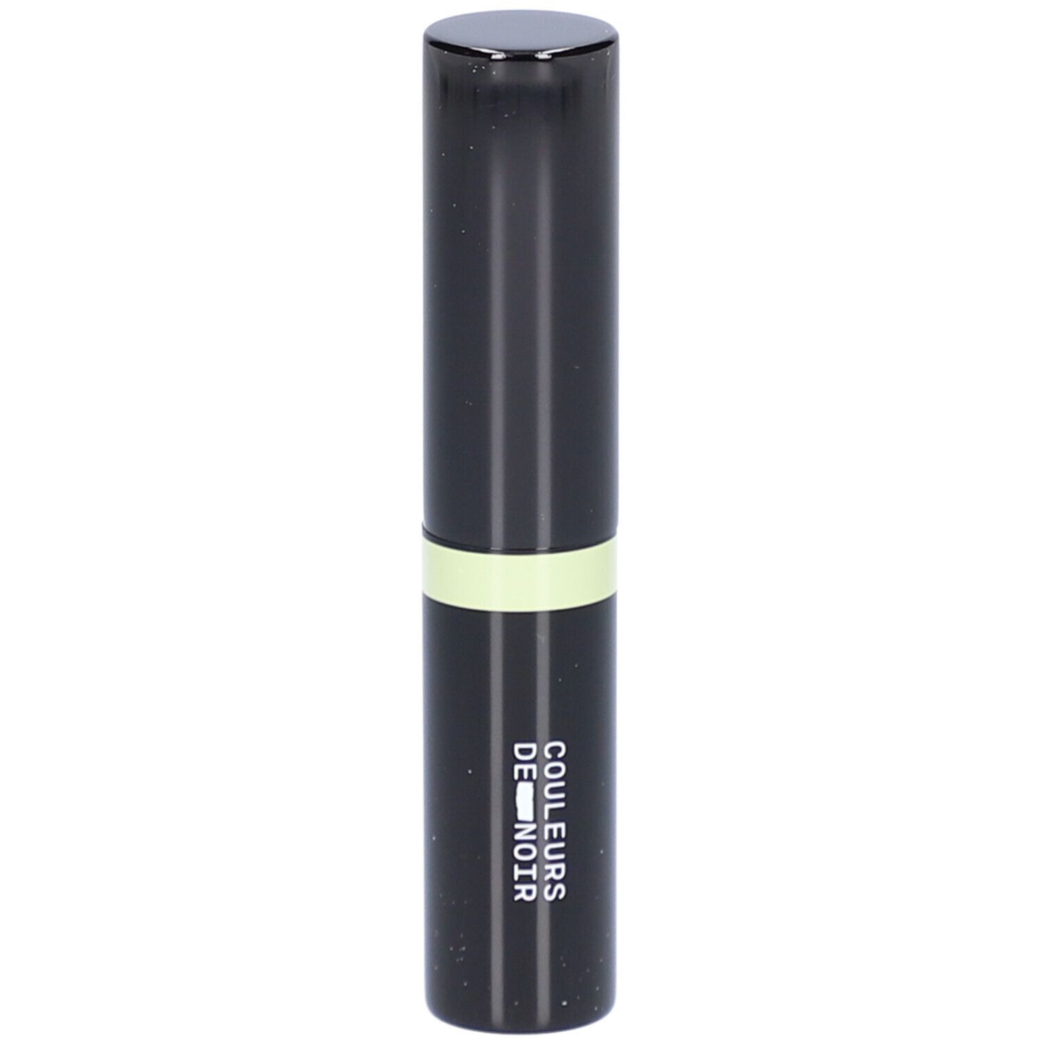 Schwarzer Concealer-Stick mit grünem Streifen. Aufschrift: COULEURS DE NOIR.