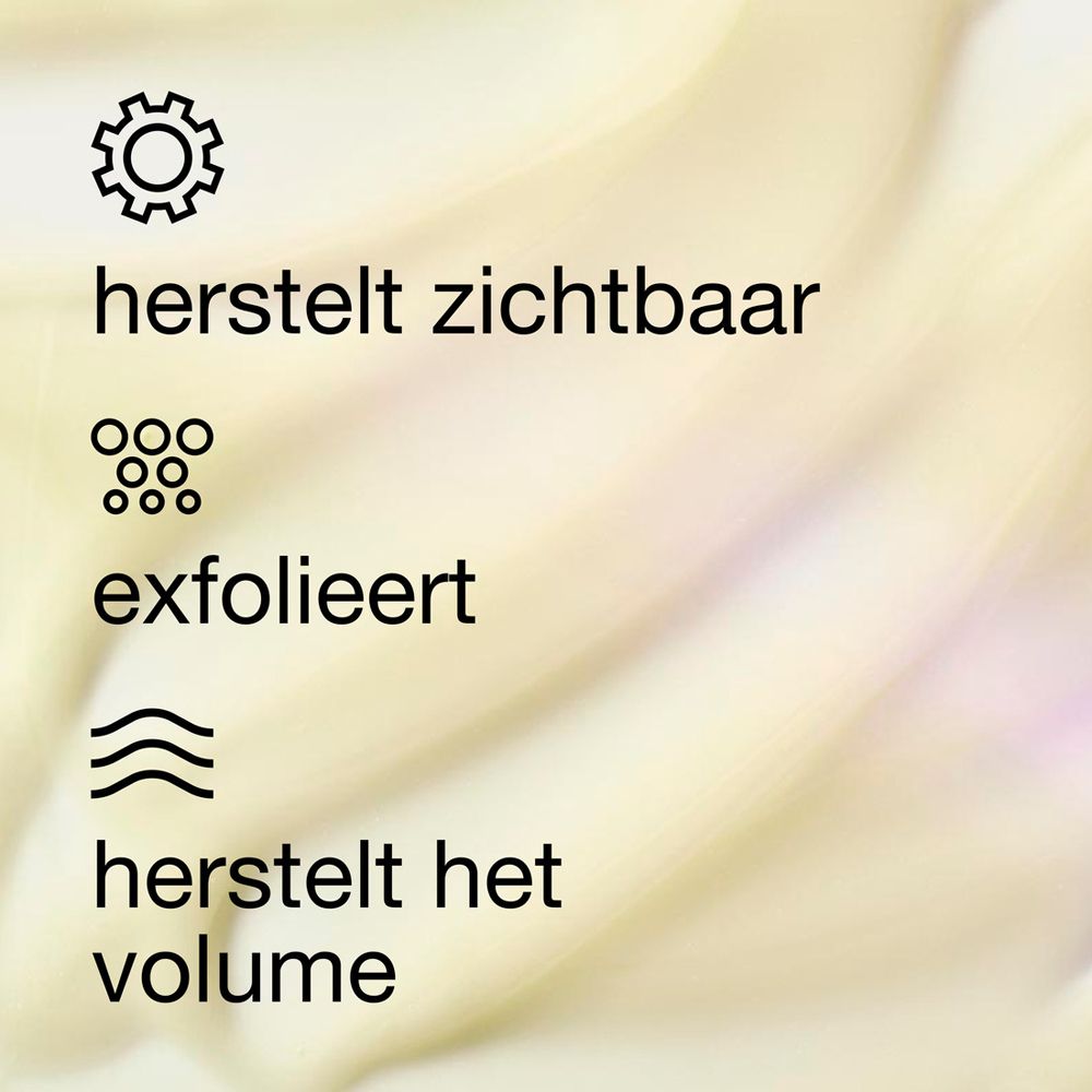 Symbole: stellt sichtbar wieder her, peelt, stellt Volumen wieder her.