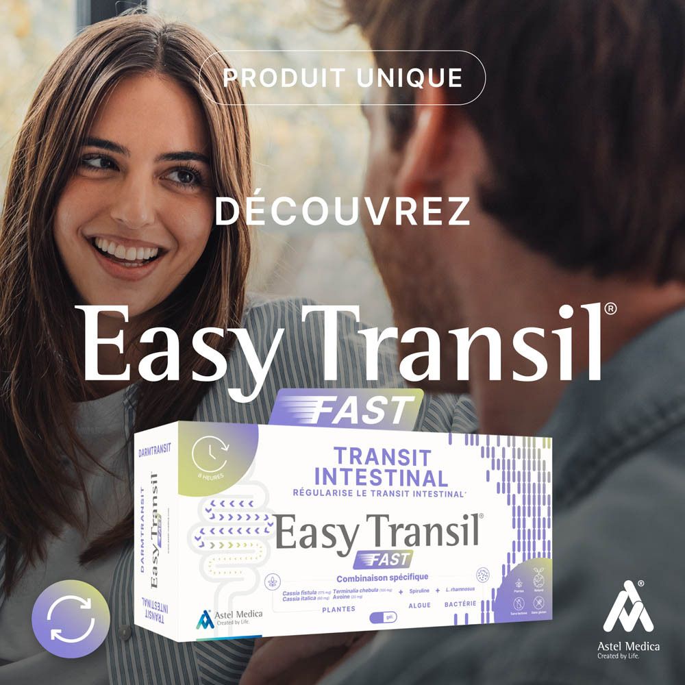 Vue latérale de la boîte Easy Transil FAST avec numéro de lot et informations fabricant.