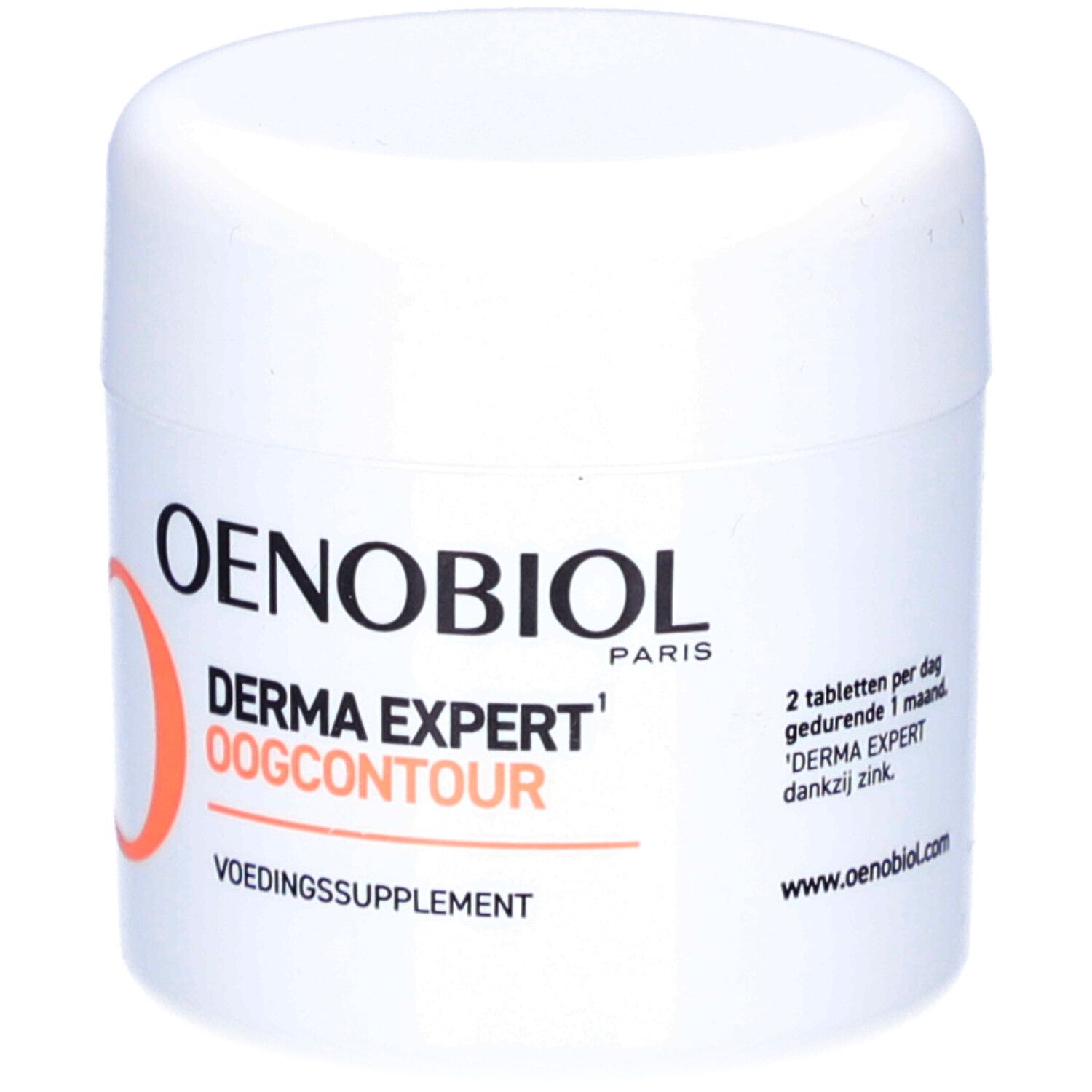 Weißes Produkt Oenobiol Derma Expert Oogcontour. Orangefarbenes O.