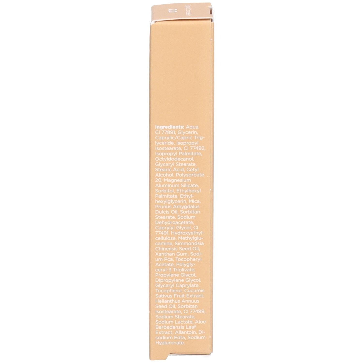 Verpackung. Zutatenliste. Beige.