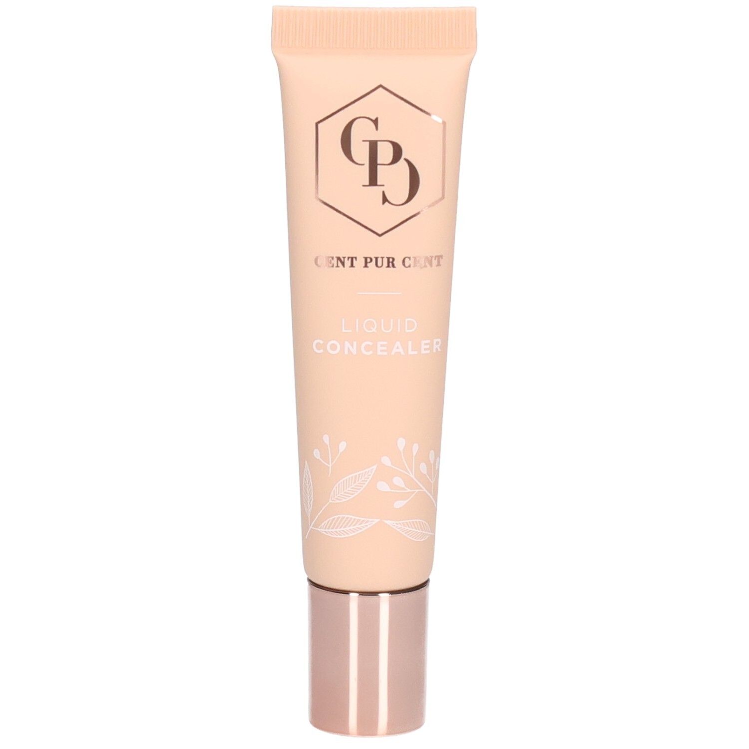 Cent Pur Cent Flüssiger Concealer 1.0 in einem hellbeigen Schlauch mit roségoldfarbenem Verschluss.