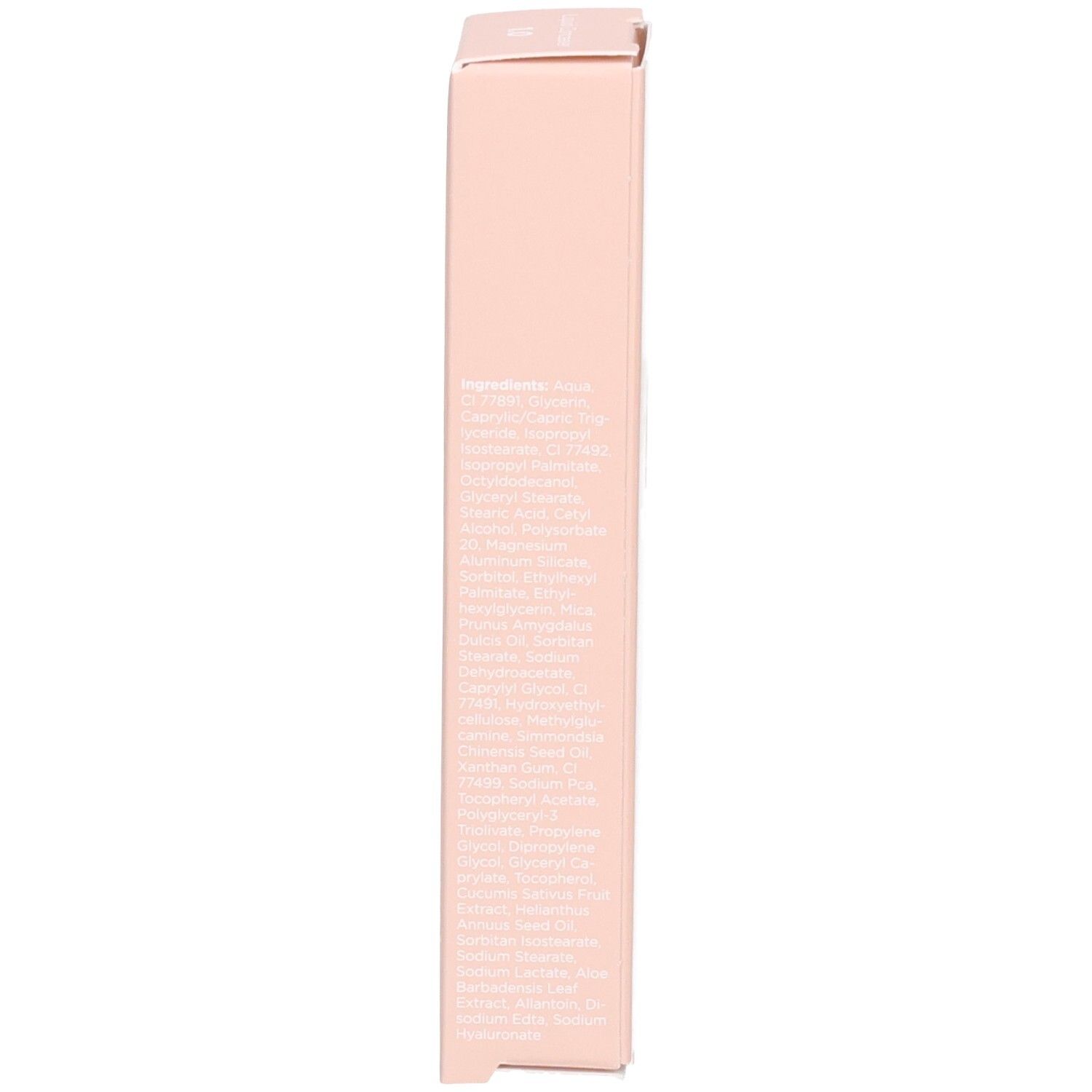 Seite der Cent Pur Cent Flüssiger Concealer 1.0 Verpackung mit vollständiger Zutatenliste.