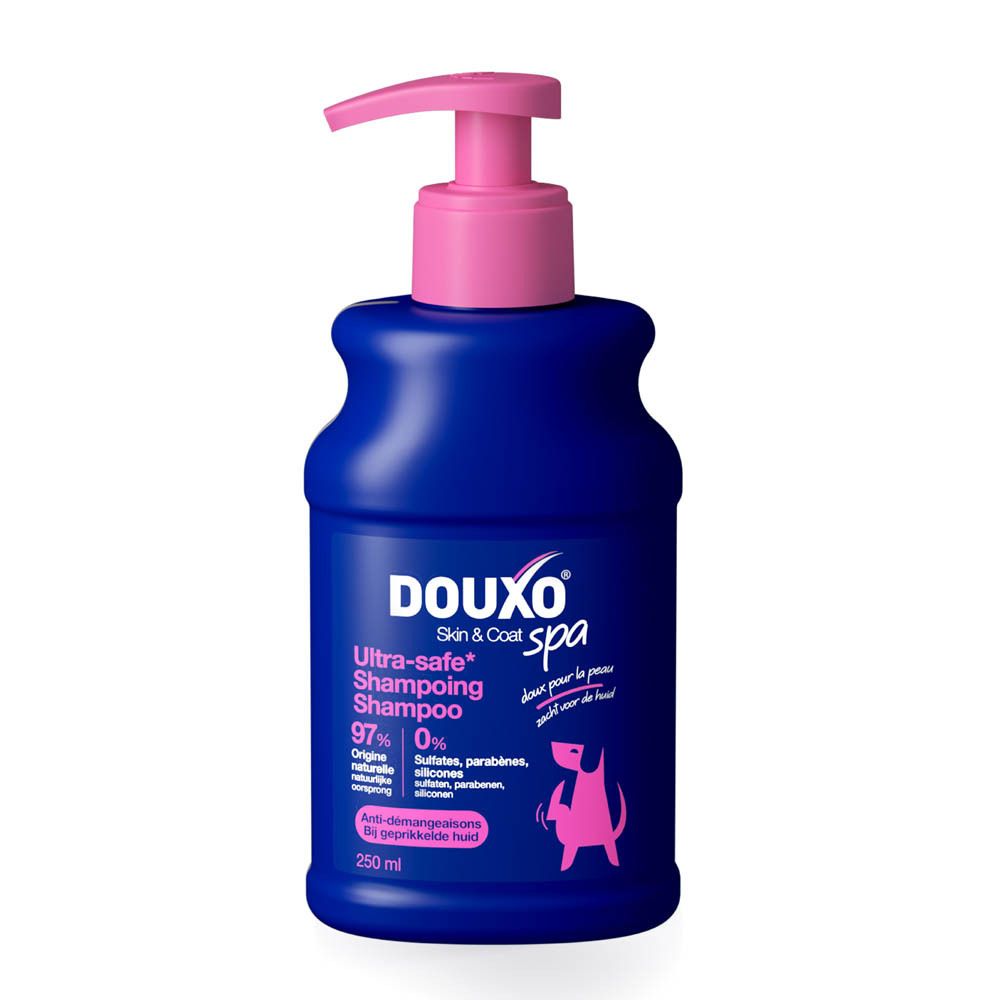 Douxo Spa Ultra-safe Shampoo Flasche mit Pumpspender, 473ml.