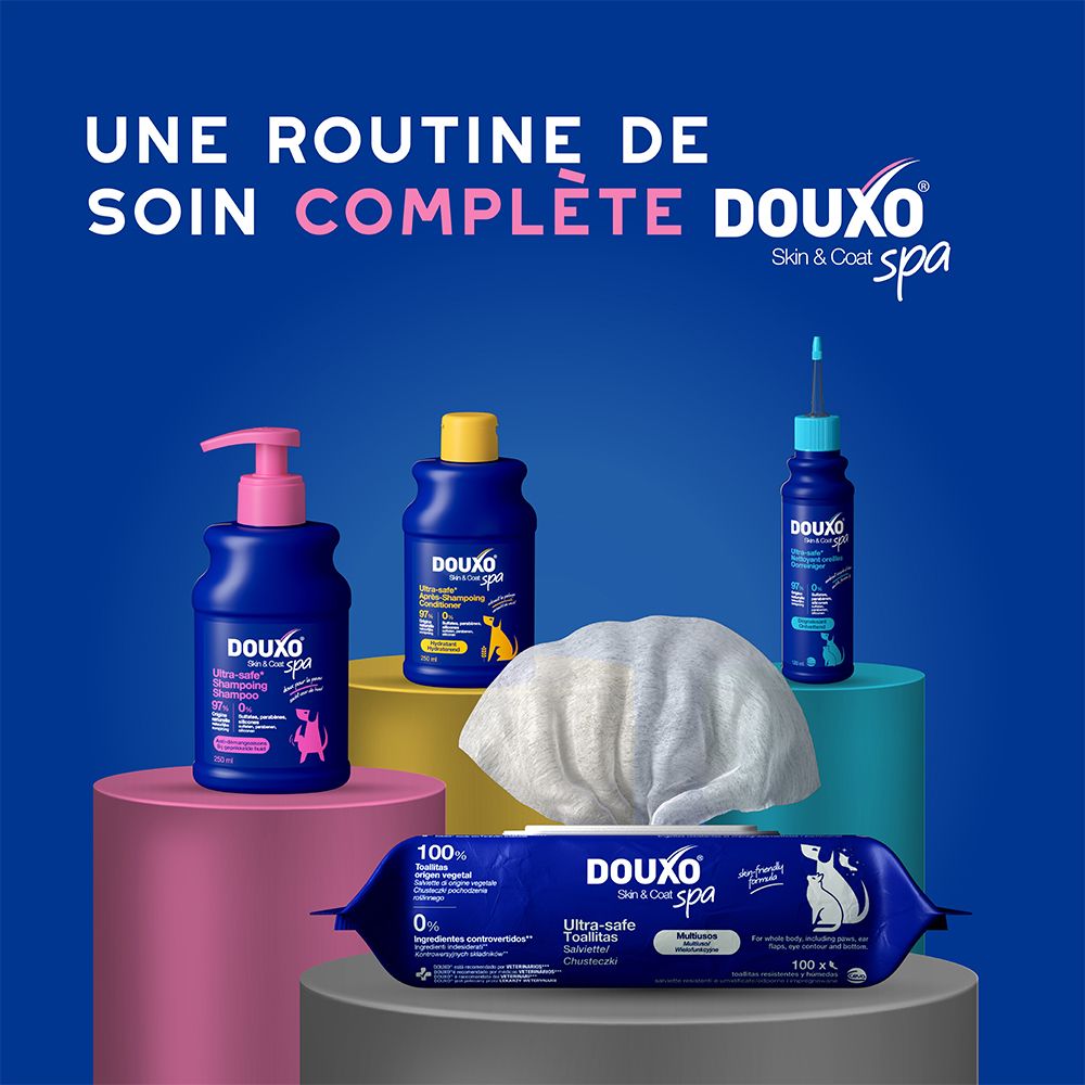 Bouteille de shampooing Douxo Spa avec pompe, 250ml.