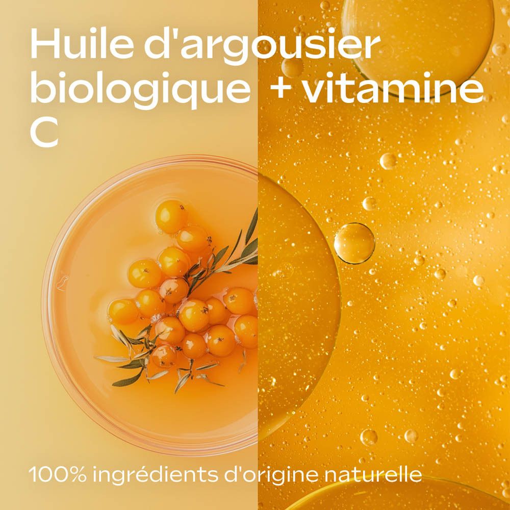 Femme s'embrasse. Flacon Weleda. Texte: Nouveau. Plus de contenu, ingrédients actifs uniques, distributeur.