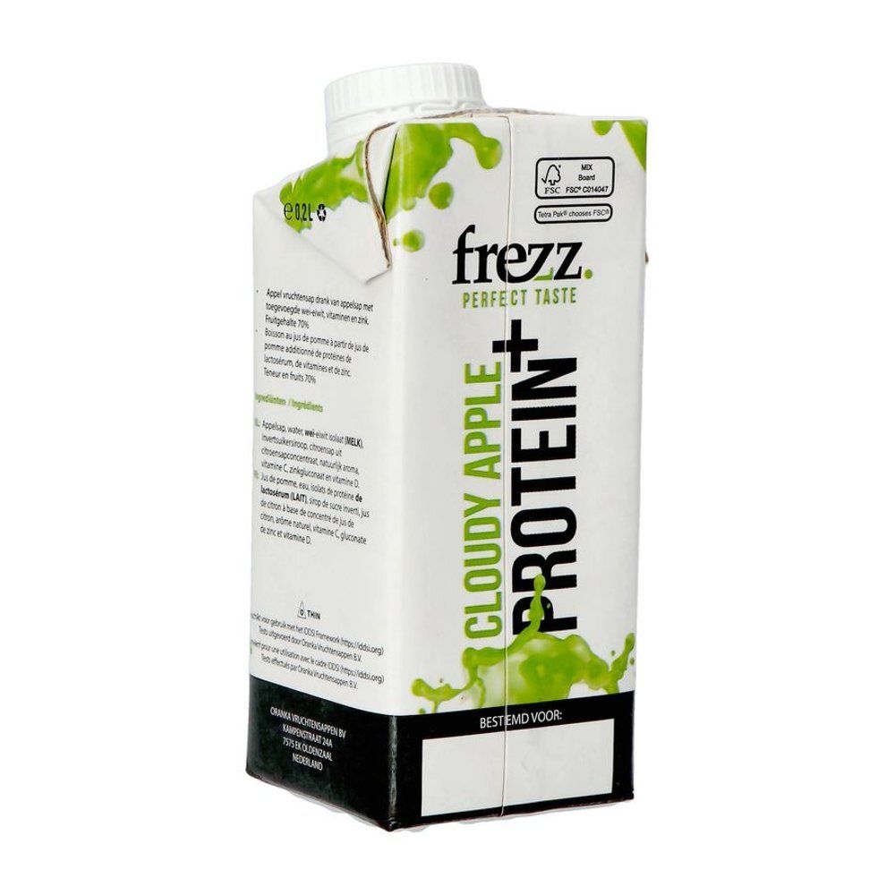 Frezzo Protein Cloudy Apple + Protein Drink, 0,2L. Apfel-Mischgetränk mit zusätzlichen Vitaminen und Zink.