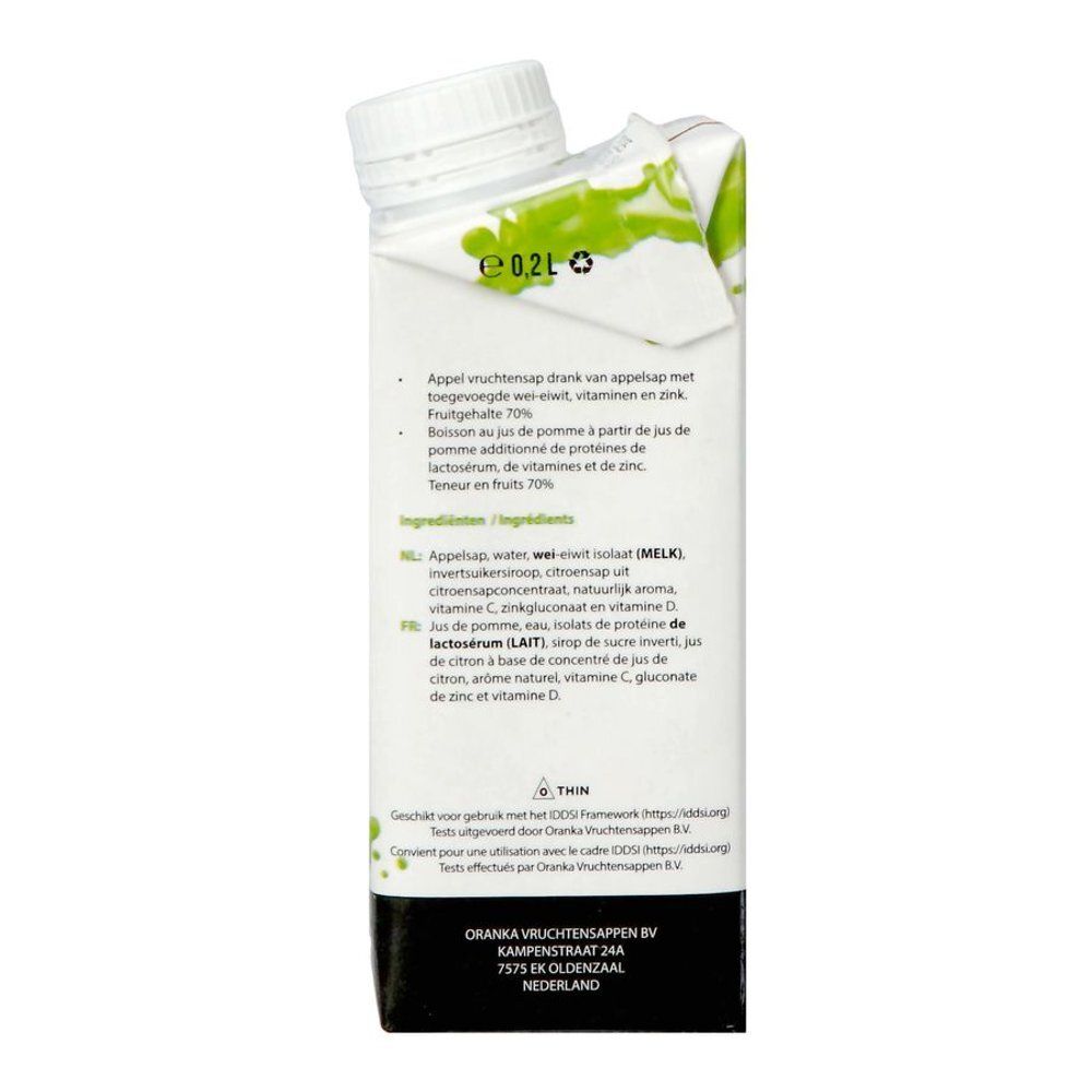 Frezzo Protein Cloudy Apple + Protein Drink, 0,2L. Zutaten: Apfel- und Traubensaft, Molkenprotein, Vitamine, Zink.
