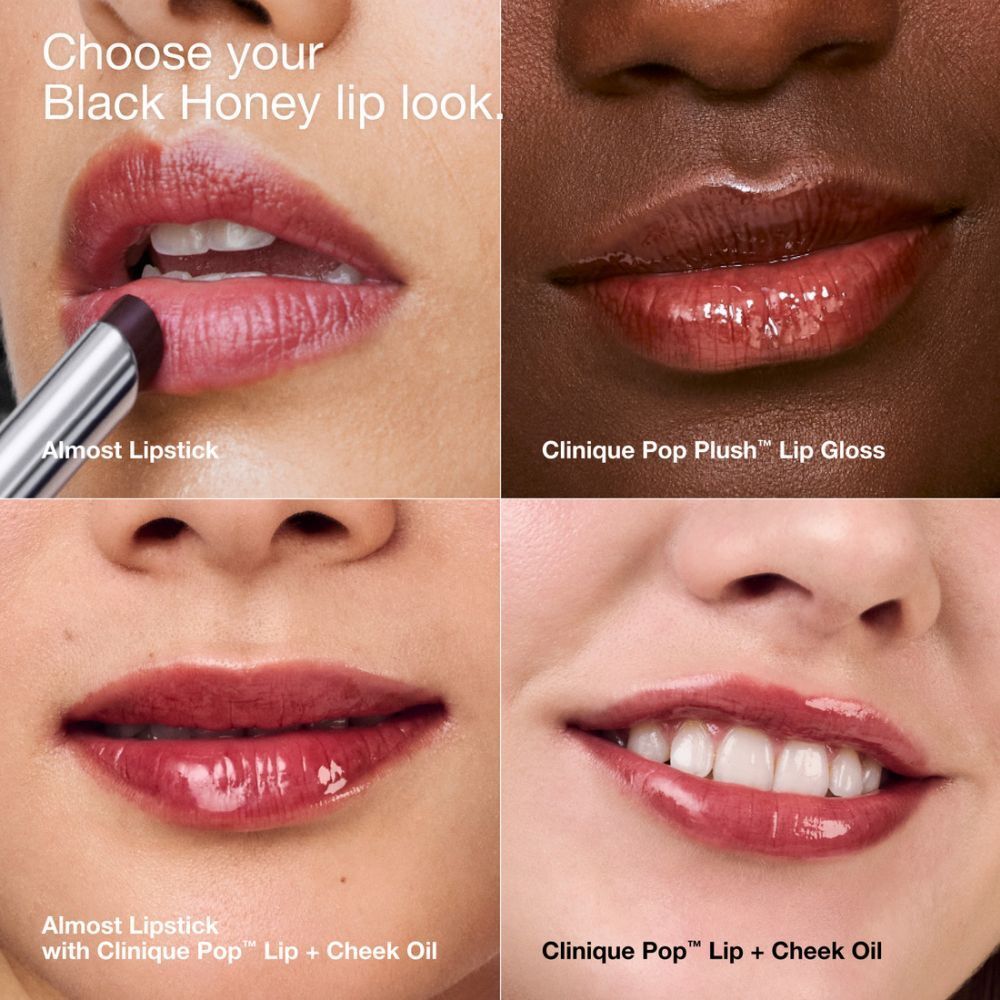 Visages avec maquillage des lèvres. Différents produits.