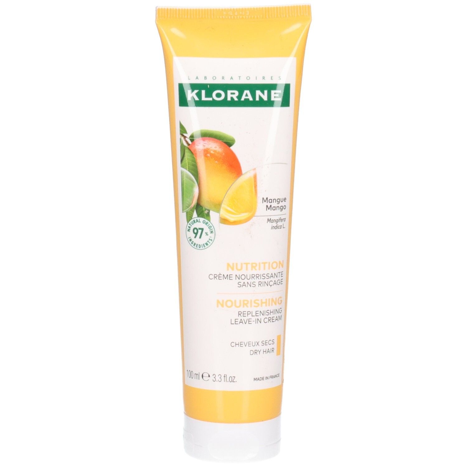 Klorane Leave-In-Creme mit Mango für trockenes Haar, 100ml.