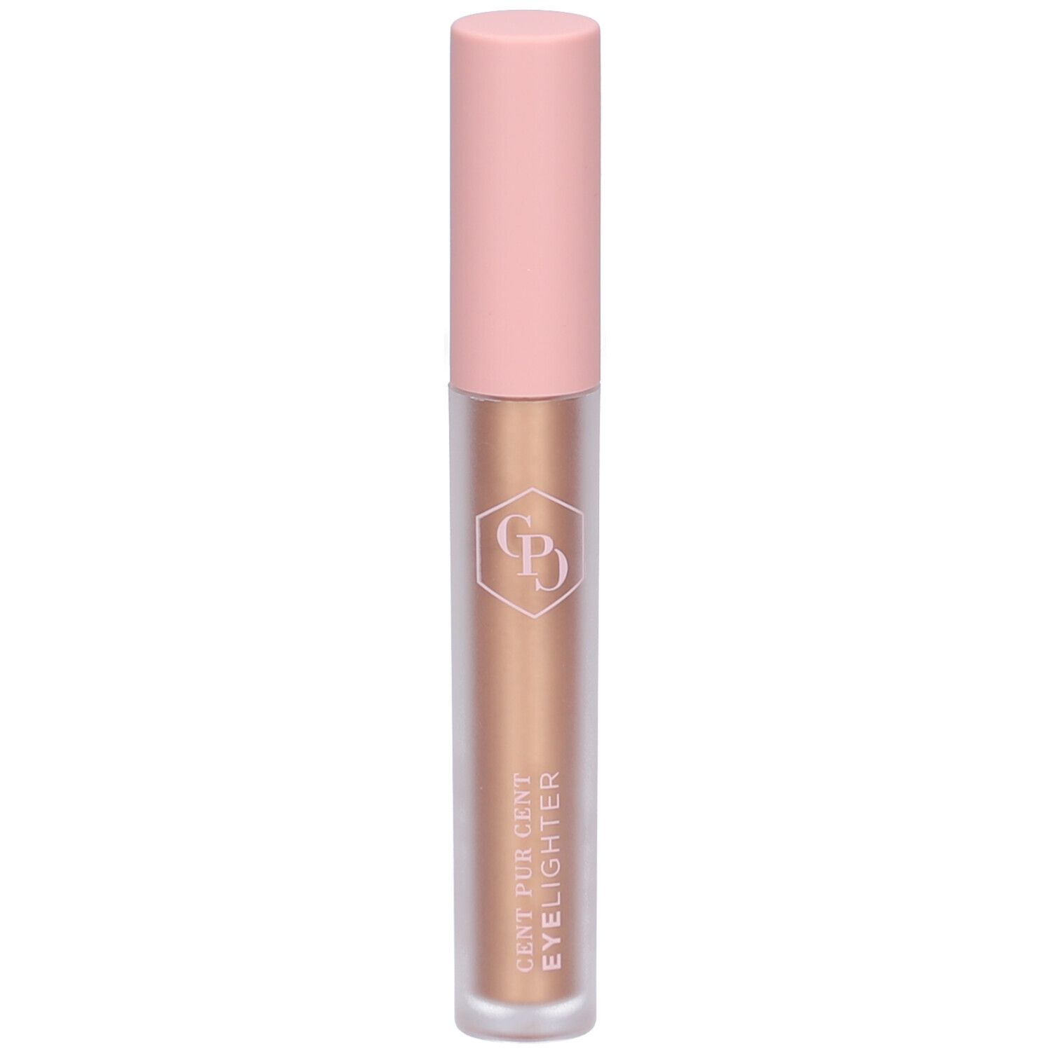 Goldfarbener Eyelighter mit rosa Deckel. Aufschrift: Cent Pur Cent Eyelighter.