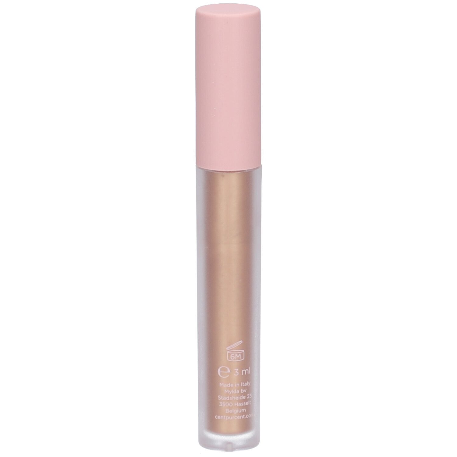 Goldfarbener Eyelighter mit rosa Deckel. Aufschrift: Cent Pur Cent Eyelighter.