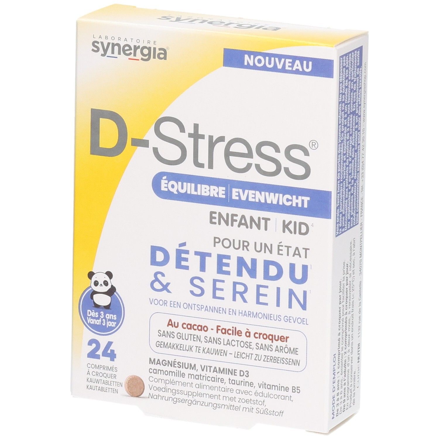 D-Stress Équilibre Enfant Kid Packung mit 24 Kautabletten.