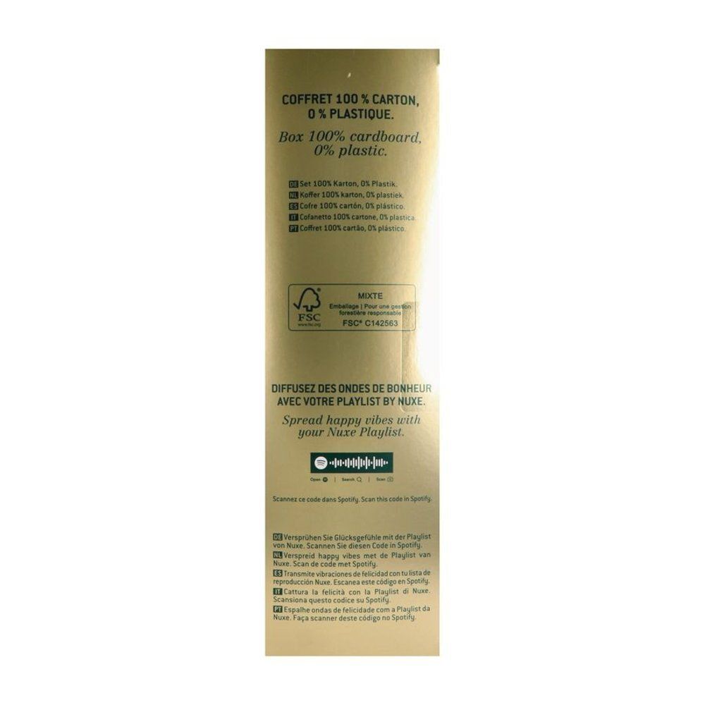 Coffret cadeau NUXE : Crème Nuxuriance Ultra et deux sérums dans une boîte pliante dorée.