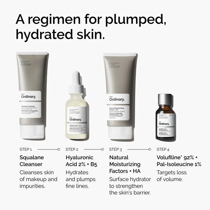 Boîte blanche avec informations sur le produit. Marque: The Ordinary. Mode d'emploi, ingrédients, avertissements.