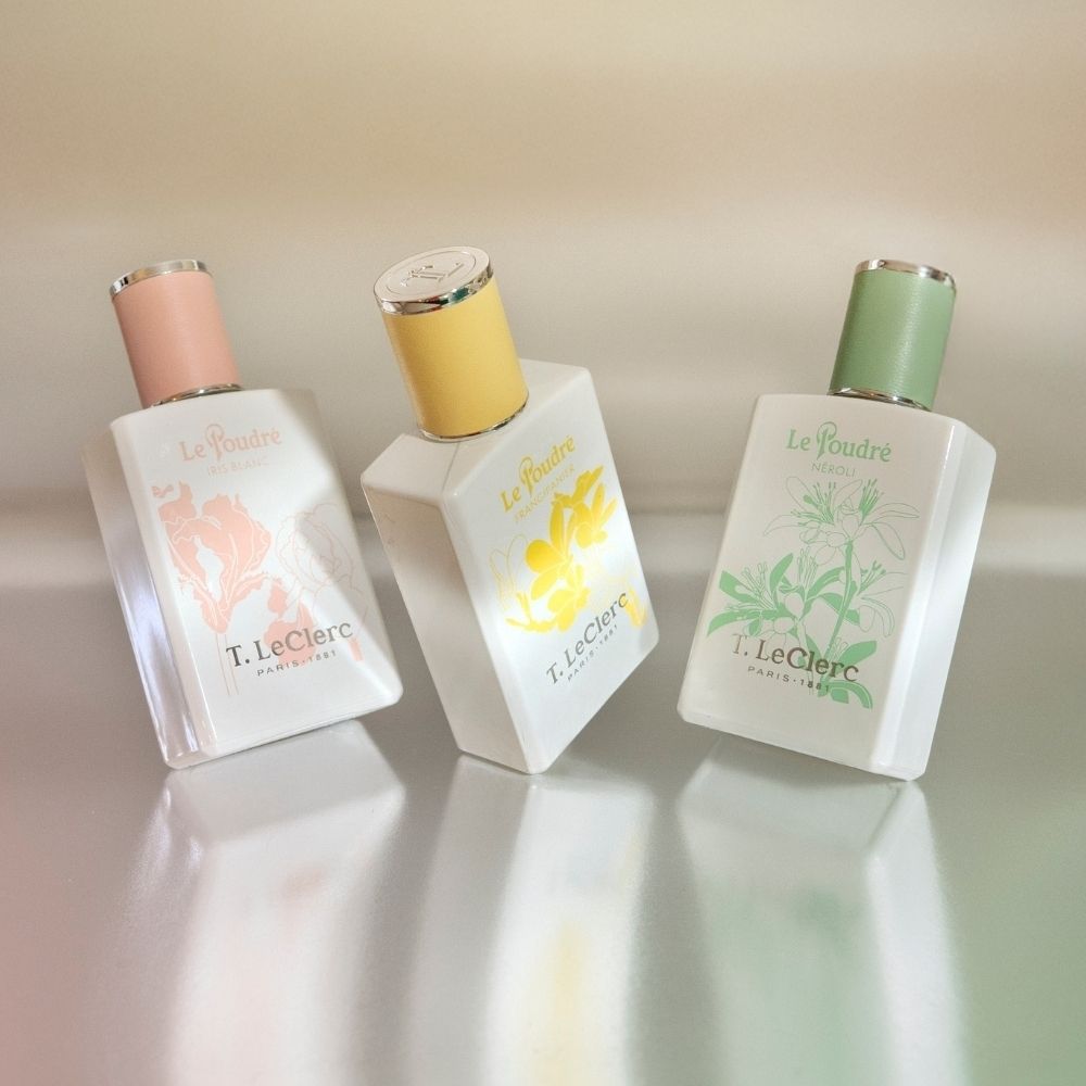 Flacon T. LeClerc Le Poudré Iris Blanc Eau de Parfum, 50 ml.