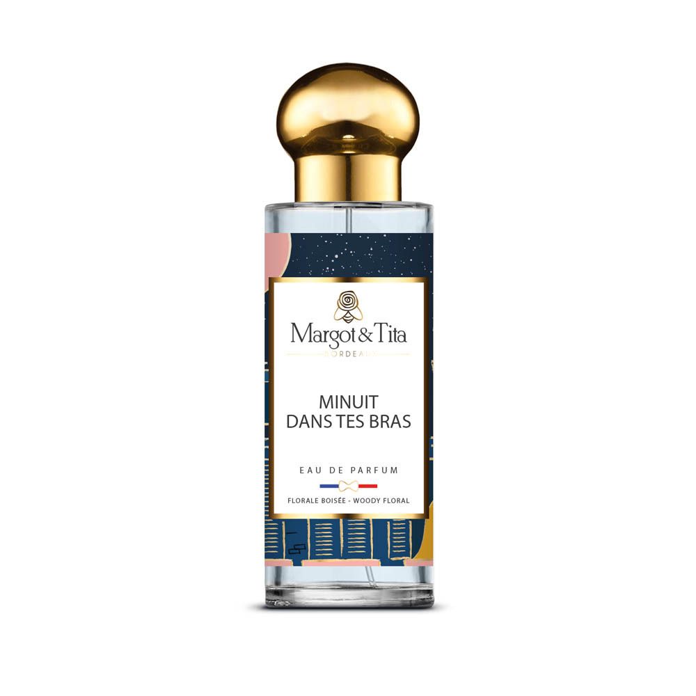 Bouteille de parfum Margot & Tita Minuit Dans Tes Bras avec bouchon doré.