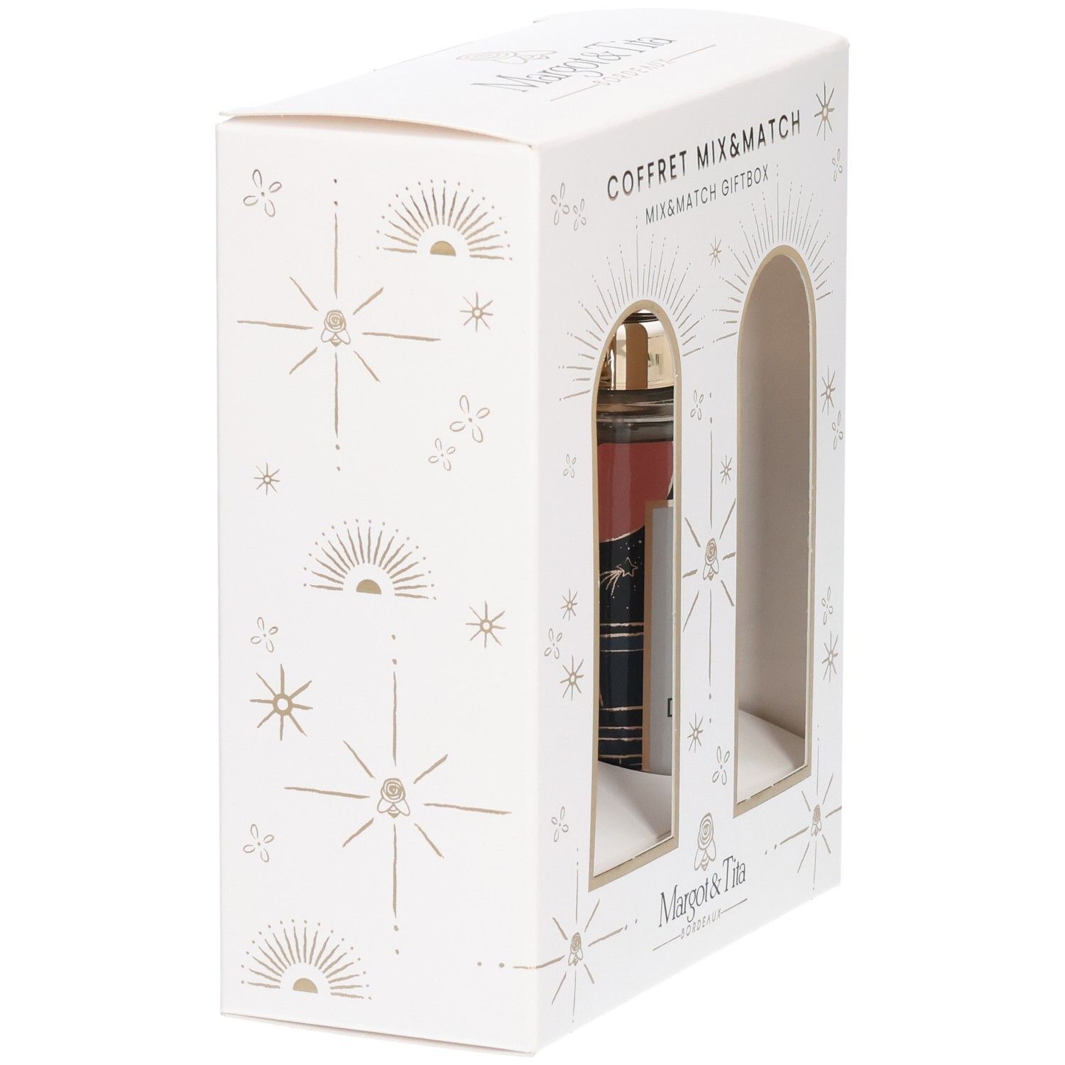 Seitenansicht der Margot&Tita Mix&Match Geschenkbox mit zwei Eau de Parfum Flakons.