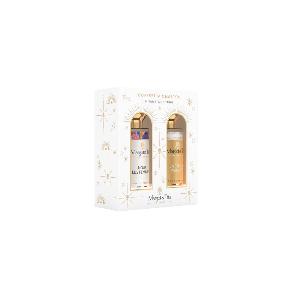 Coffret Margot & Tita 'La femme parfaite' avec deux flacons d'eau de parfum.