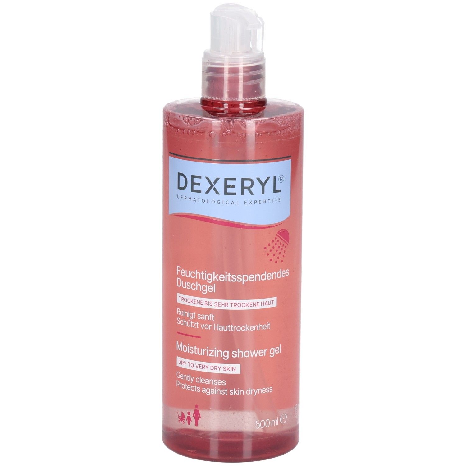 Dexeryl Feuchtigkeitsspendendes Duschgel mit Spender, 500ml.