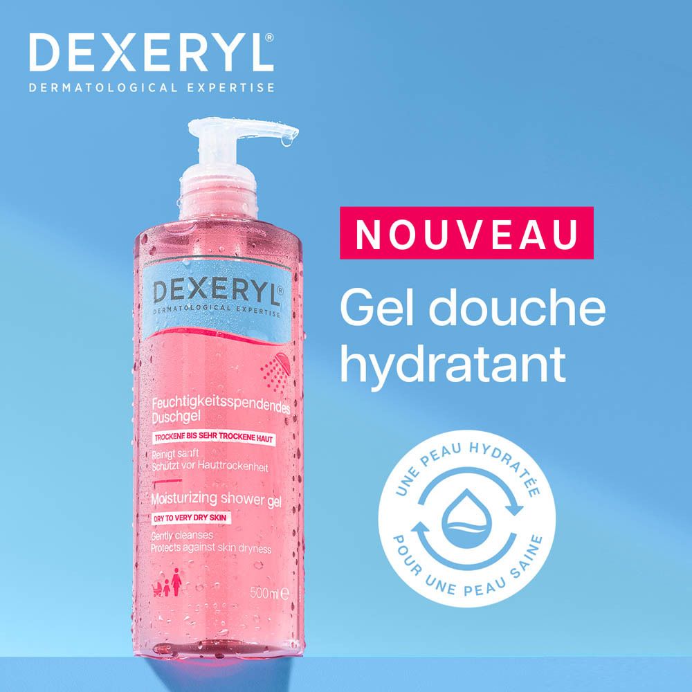 Dexeryl Feuchtigkeitsspendendes Duschgel, 500ml, mit Spender.