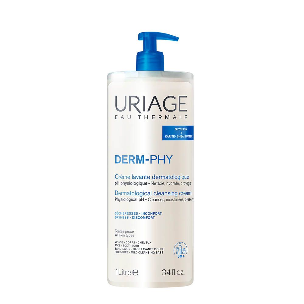 Crème lavante Uriage Derm-Phy, 500ml, avec pompe.
