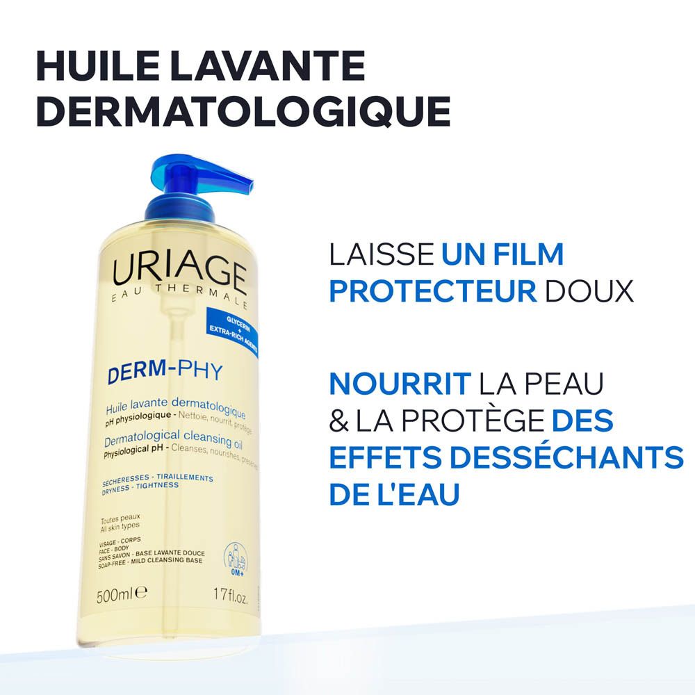 Huile lavante Uriage : "Protège, nettoie, nourrit".