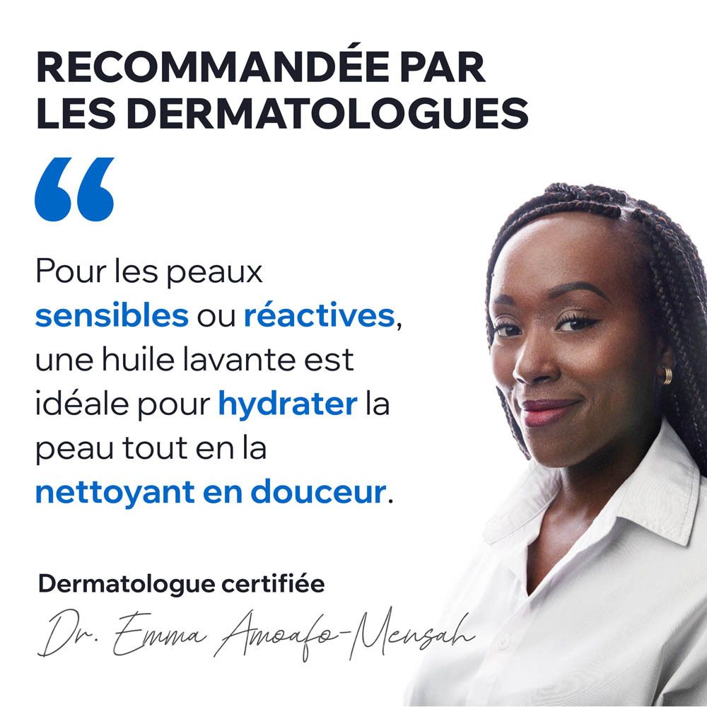 Huile lavante Uriage : "Développée et recommandée par les dermatologues".
