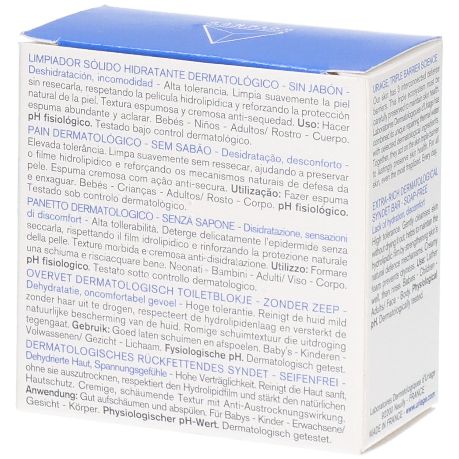 Uriage dermatologischer Syndetriegel, 100g. Seifenfrei, physiologischer pH-Wert. Für alle Hauttypen.