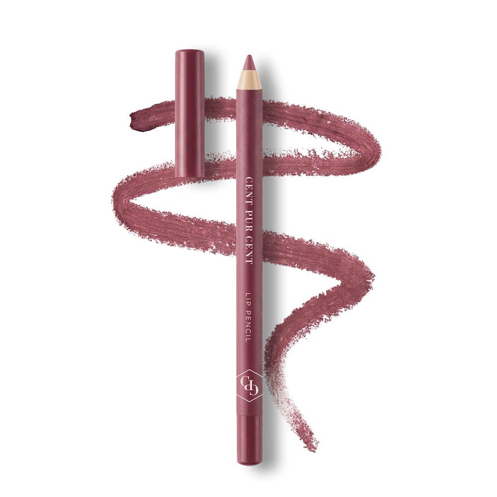 Ein matter, rosafarbener Lipliner mit passendem Deckel und einer Produktprobe.