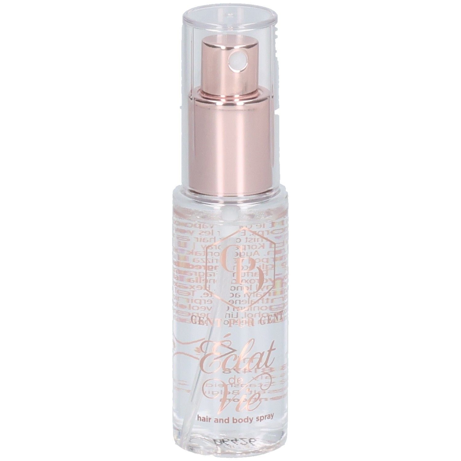 Cent Pur Cent Haarspray mit Roségold-Applikator und transparenter Kappe.