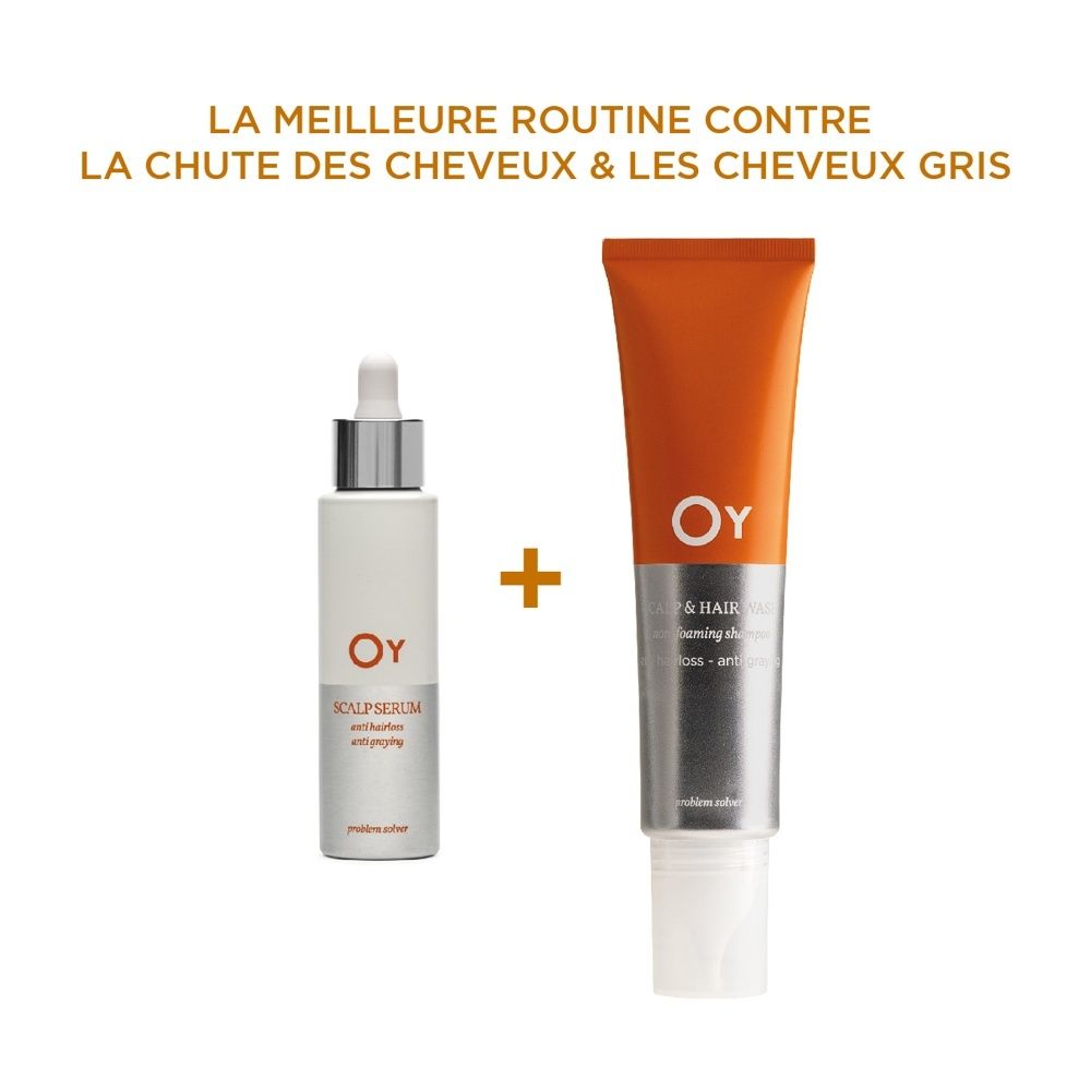 Flacon de Sérum Oy pour cuir chevelu avec pipette, indiquant 75 ml.
