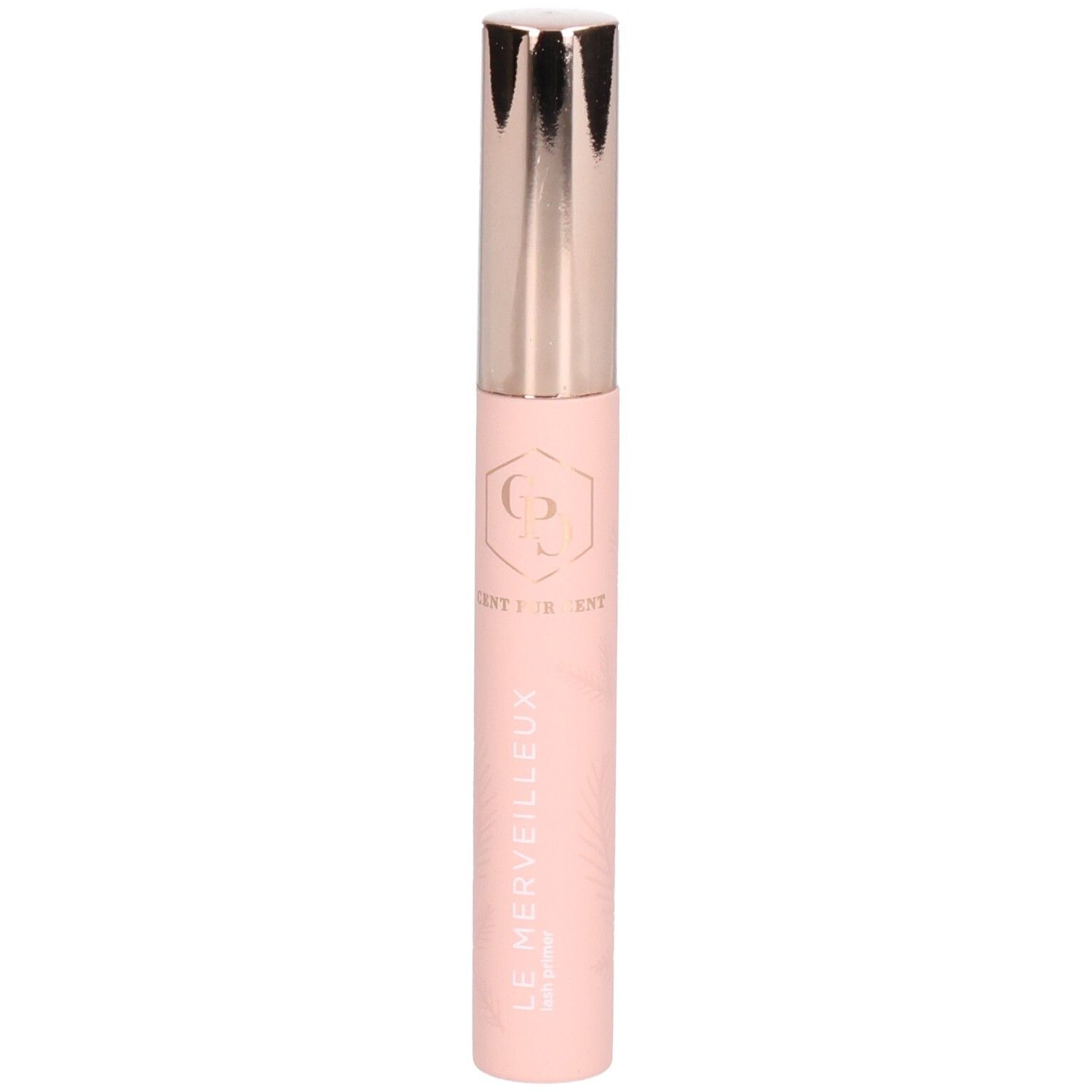 Rosa Mascara-Tube mit silberner Kappe. Aufschrift: LE MERVEILLEUX. Logo und Schriftzug auf dem Tube.