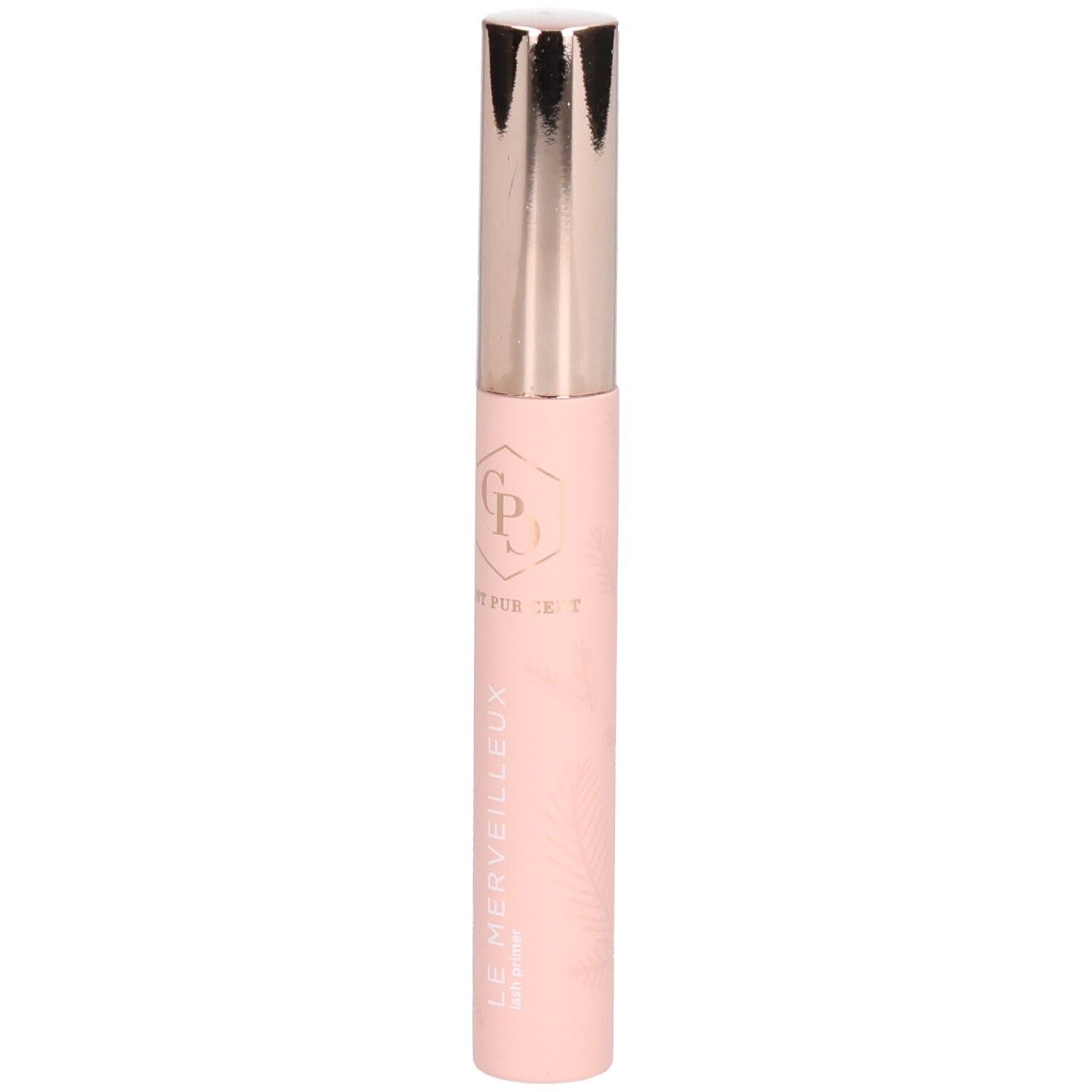 Rosa Mascara-Tube mit silberner Kappe. Aufschrift: LE MERVEILLEUX. Logo und Schriftzug auf dem Tube.