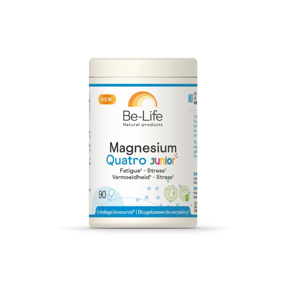 Boîte Be-Life Magnesium Quatro Junior de 90 gélules. Nouveauté.