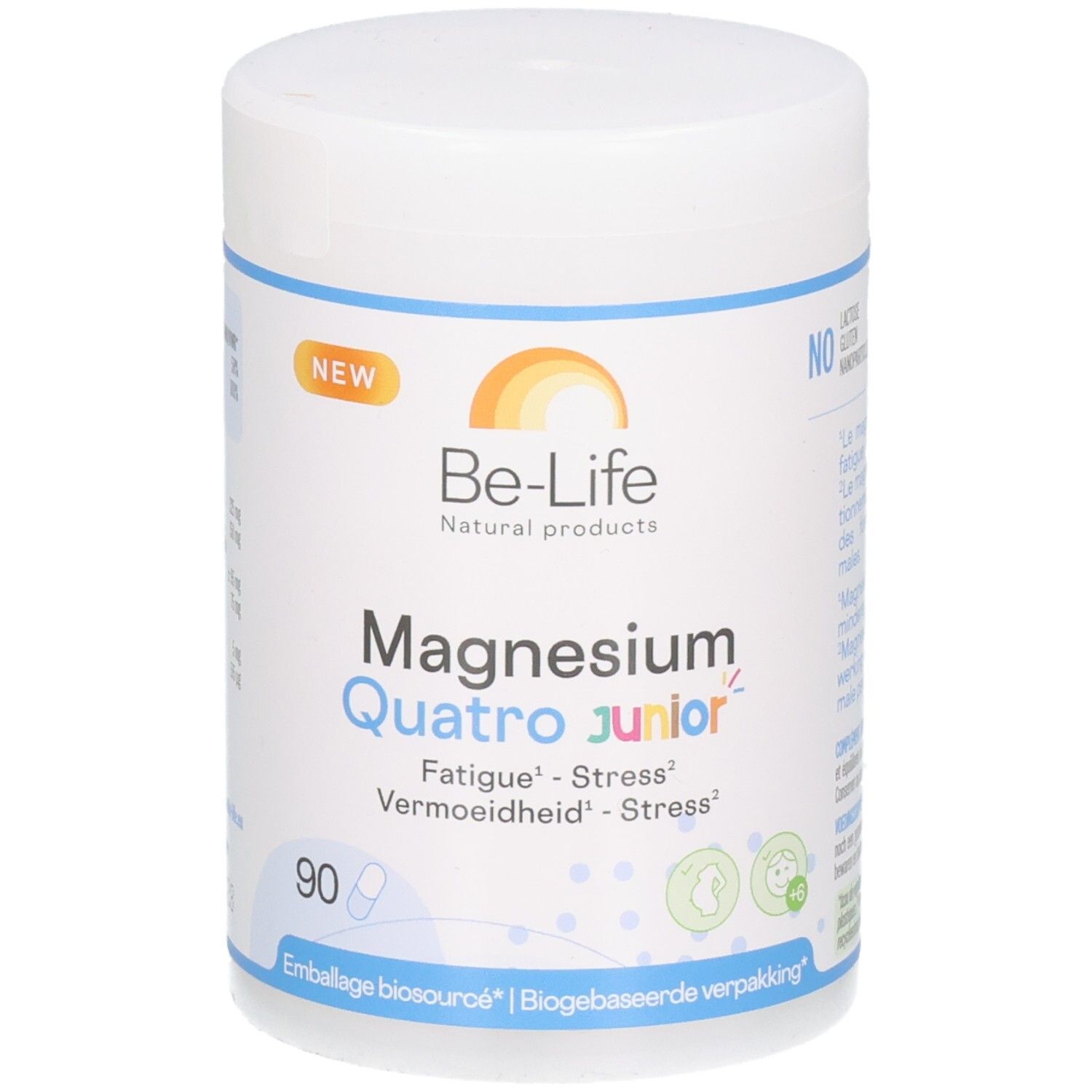 Be-Life Magnesium Quatro Junior Dose mit 90 Kapseln. Neue Produkteinführung.