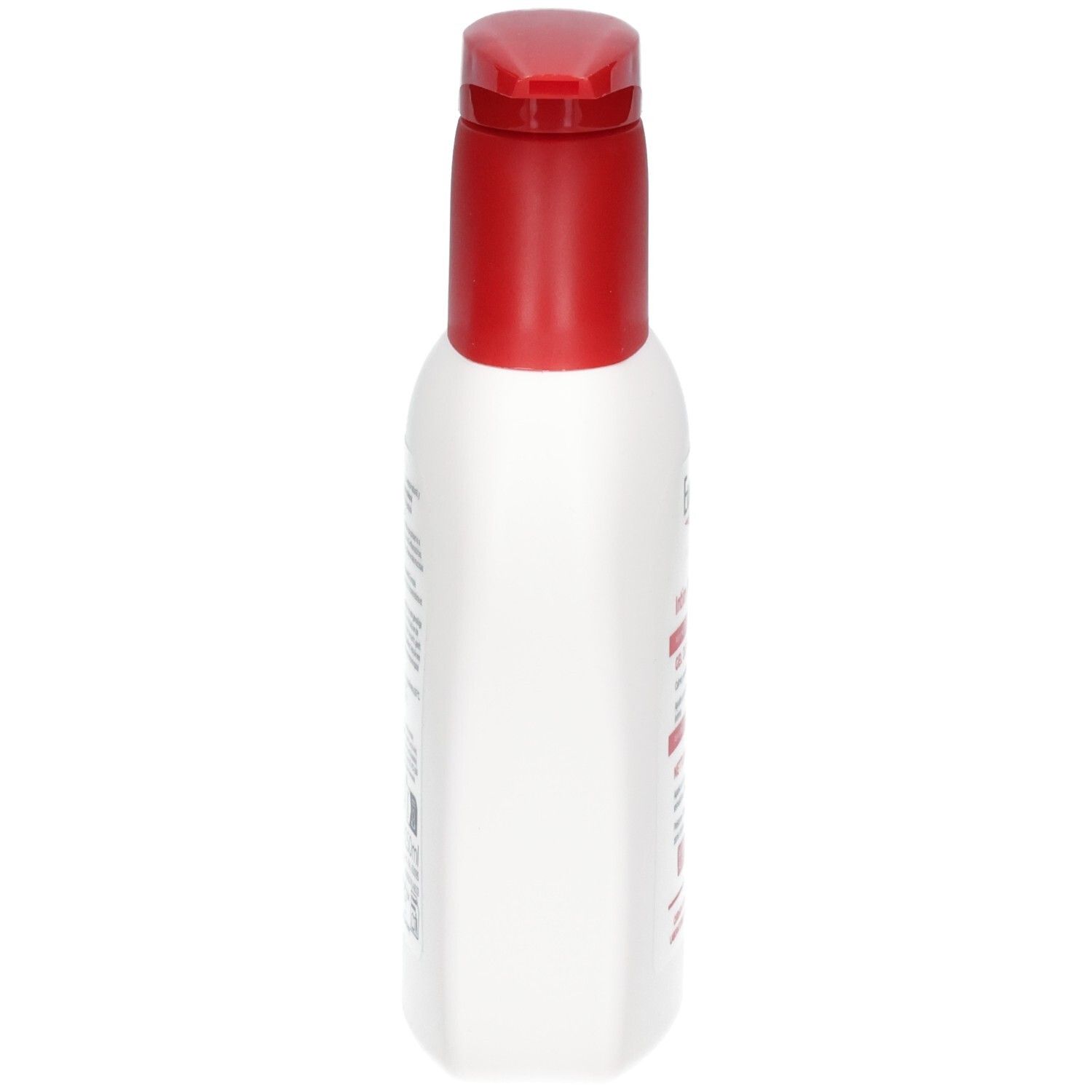 Eucerin Intim Protect: Seitenansicht einer weißen Flasche mit rotem Pumpspender.