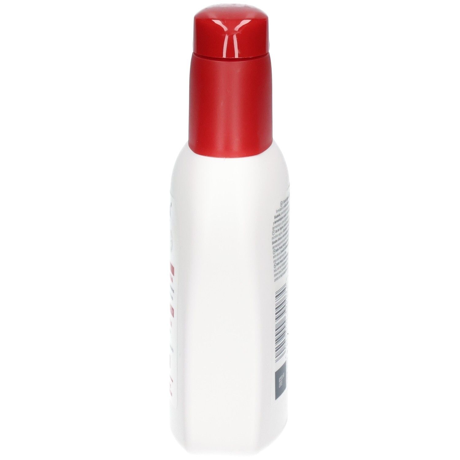 Eucerin Intim Protect: Seitenansicht einer weißen Flasche mit rotem Pumpspender.