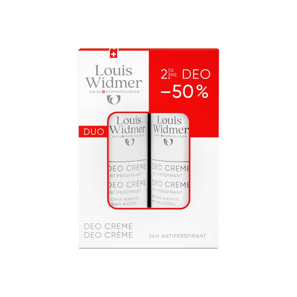 Pack duo Louis Widmer: Façade avec deux déodorants crème, 24h Antiperspirant.