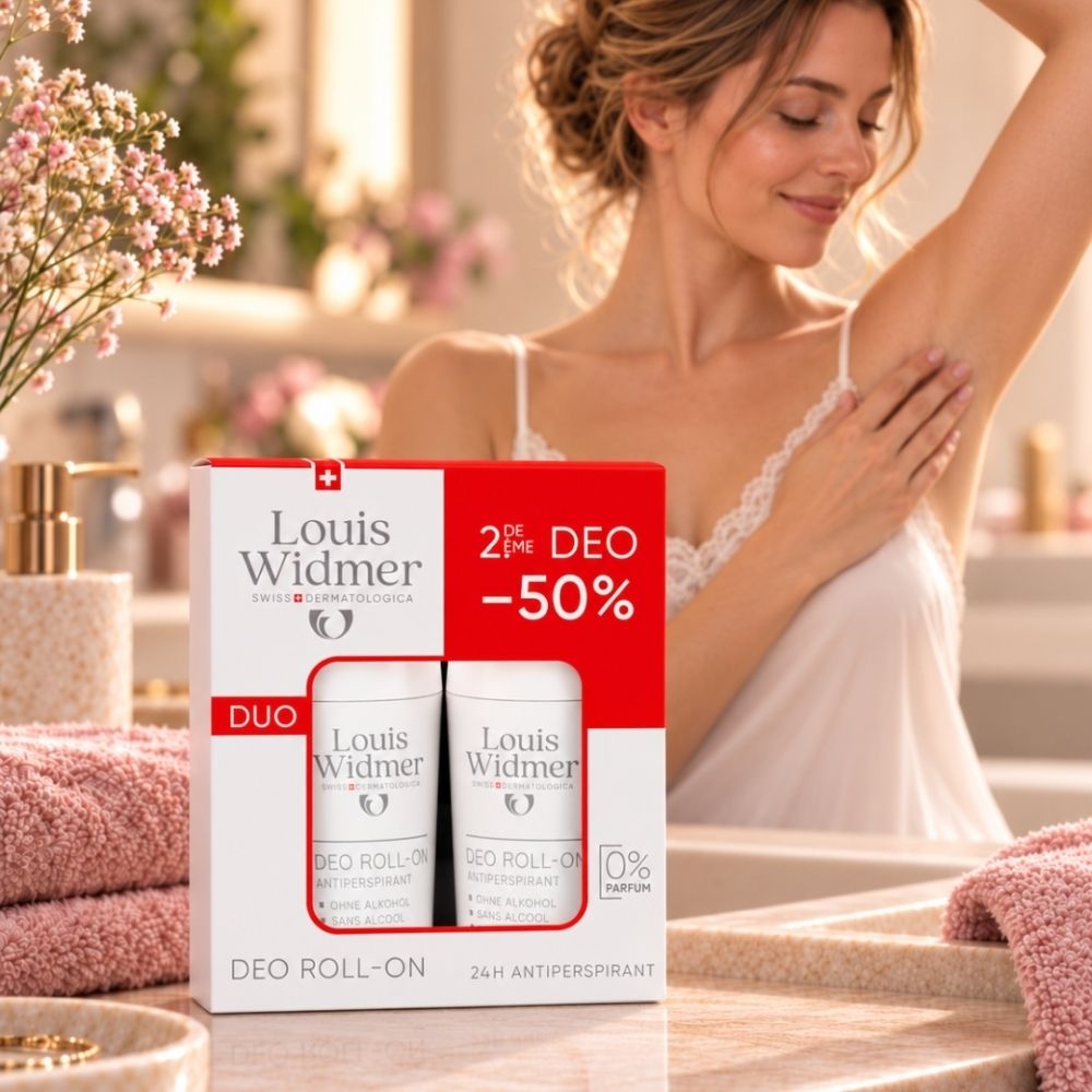 Louis Widmer Deo Roll-On Duo-Packung mit zwei 50ml Roll-Ons. 24h Antiperspirant.