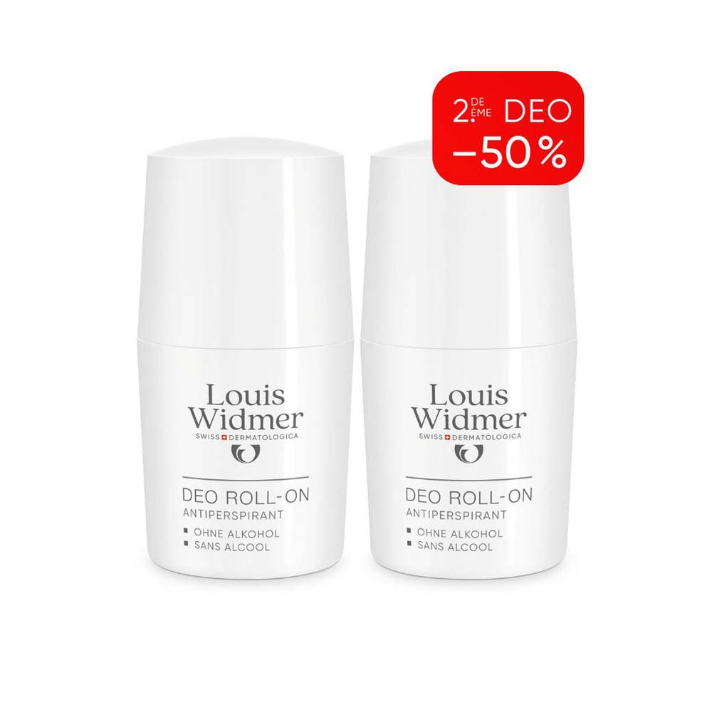 Pack Louis Widmer Duo Deo Roll-On Antiperspirant avec deux roll-ons.