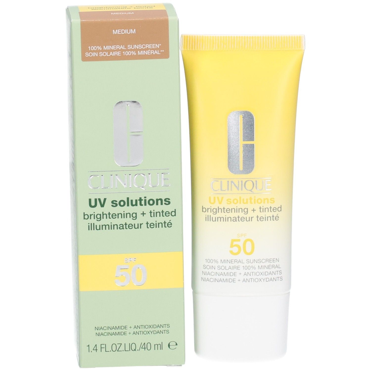 Clinique UV Solutions getönte Sonnencreme LSF 50, 40ml, mit Verpackung.